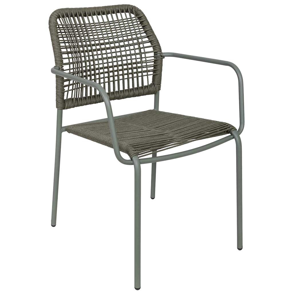 Wonderlust Deco - Silla de metal con cuerda verde 54x62x80h cm Verde 54x62x80h cm