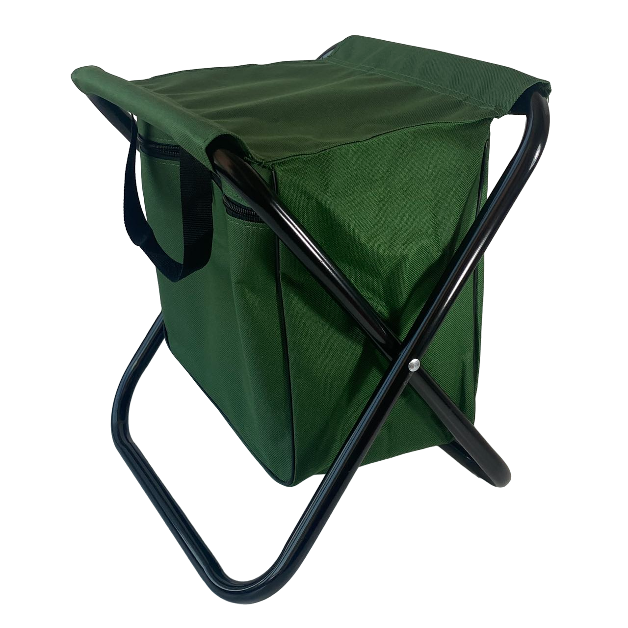 Maxia Market Silla Pesca Portátil de Poliéster y Metal con Asas y 1 Bolso, Taburete Pesca, Silla Portatíl 32 x 26 x 34 cm