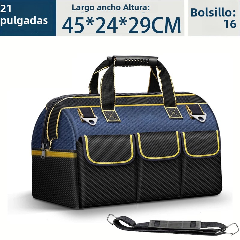 Bolsa De Herramientas Multifuncional De 23 Pulgadas Capacidad Grande Resistente Al Agua Y Al Desgaste Con Múltiples Bolsillos Para Electricistas