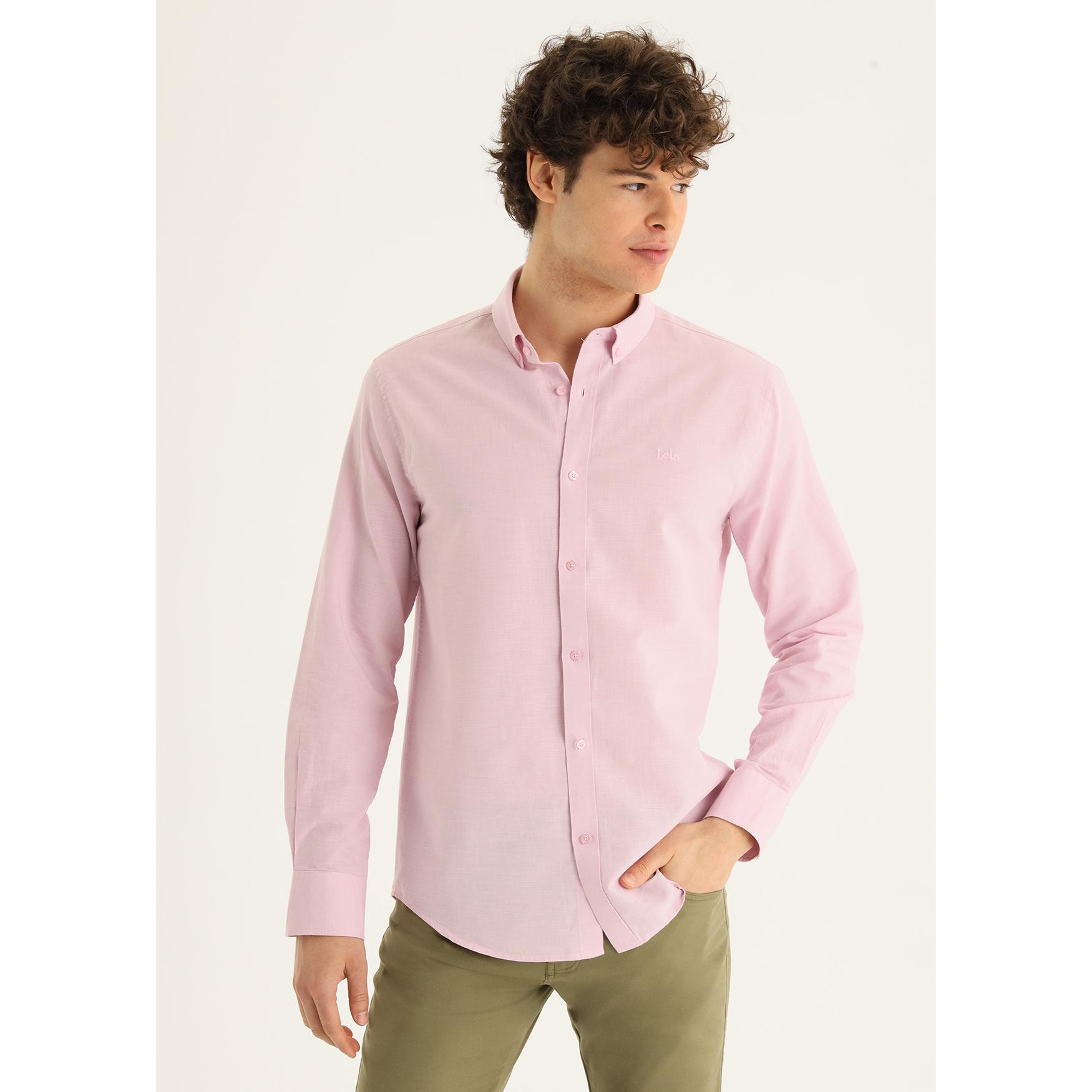 LOIS JEANS - Camisa Lino Mezcla Morada