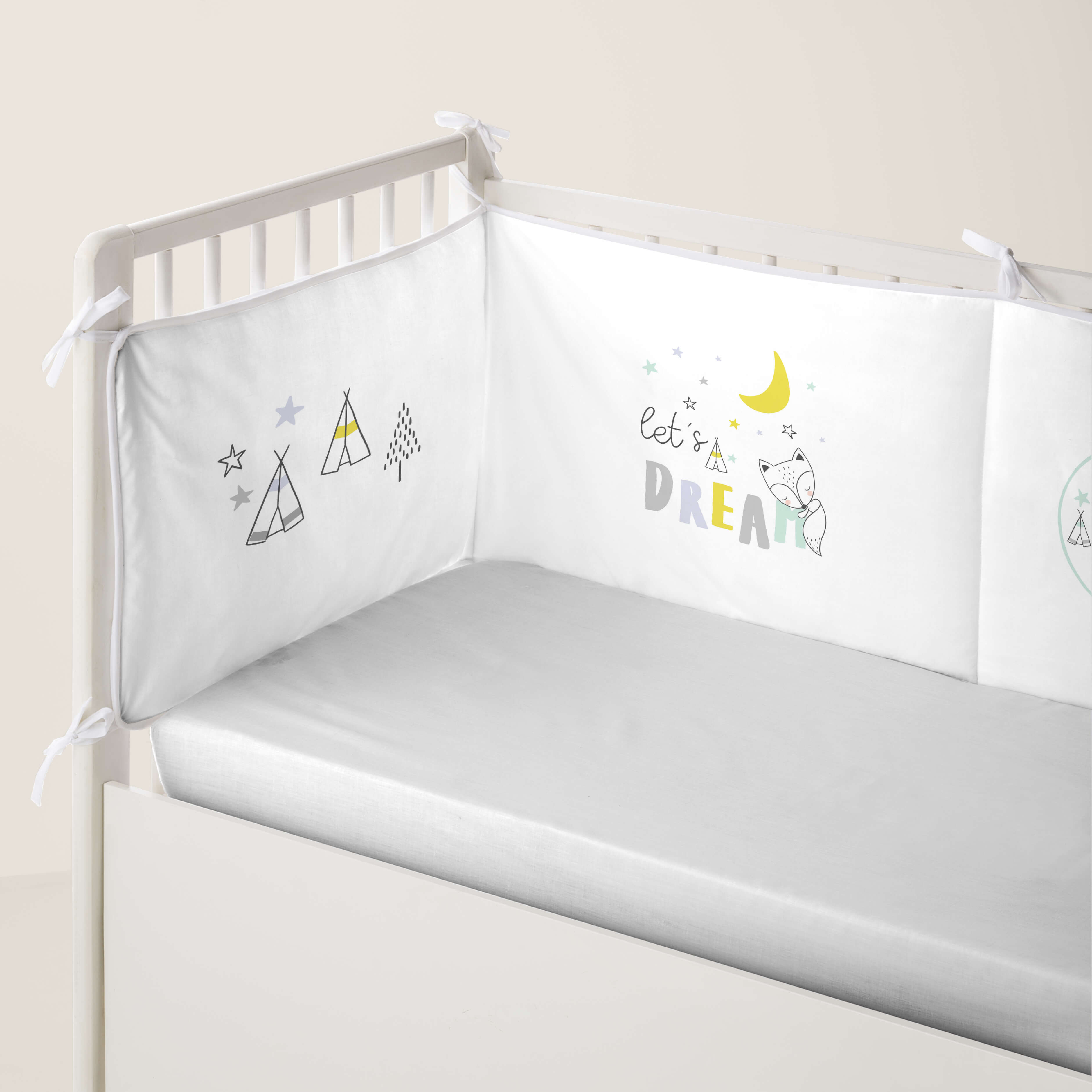 COOL KIDS - Protector de Cuna - 100% Algodón Extrasuave - 9 Modelos - 60x60x60+40 cm - Fabricado en España