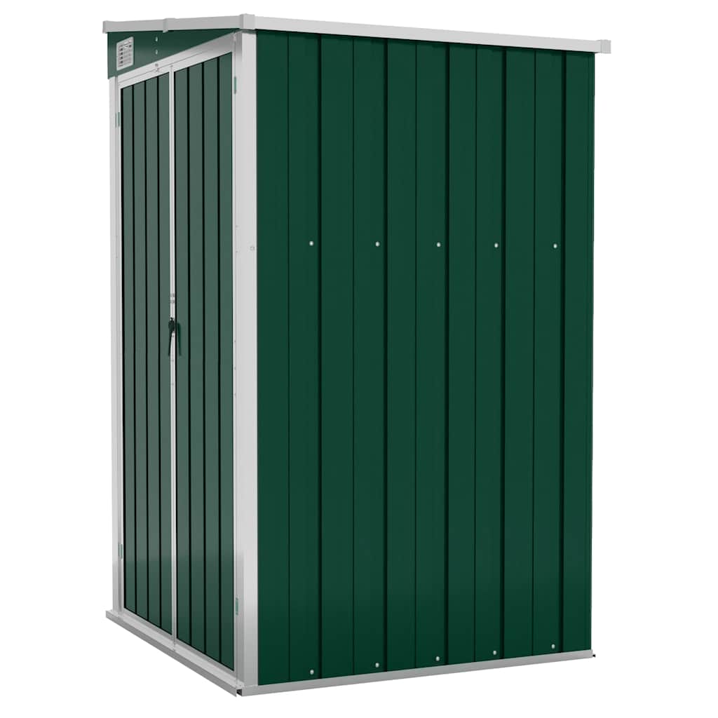vidaXL Cobertizo de jardín pared acero galvanizado verde 118x100x178cm