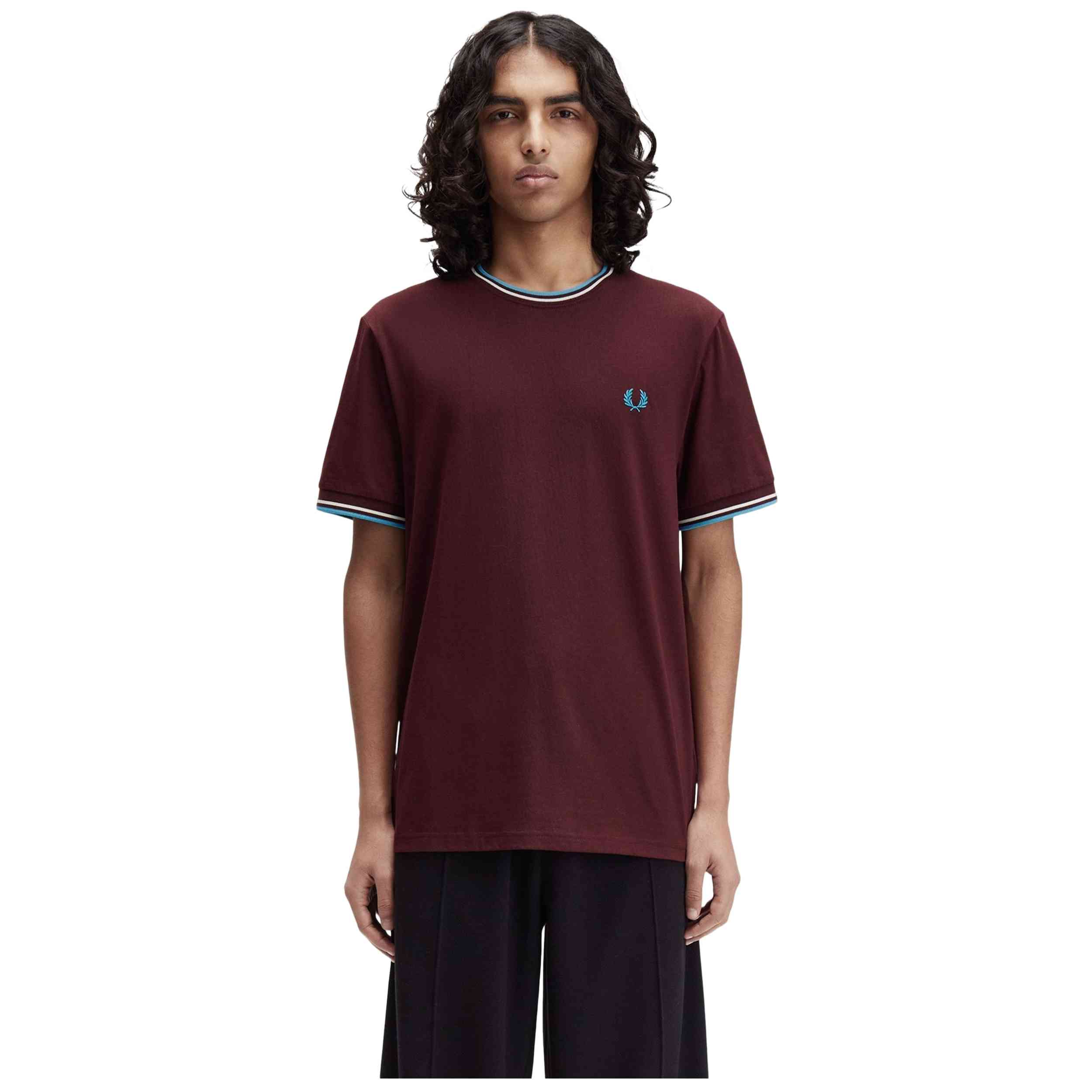 Camiseta De Manga Corta Fred Perry para Hombre en color Rojo