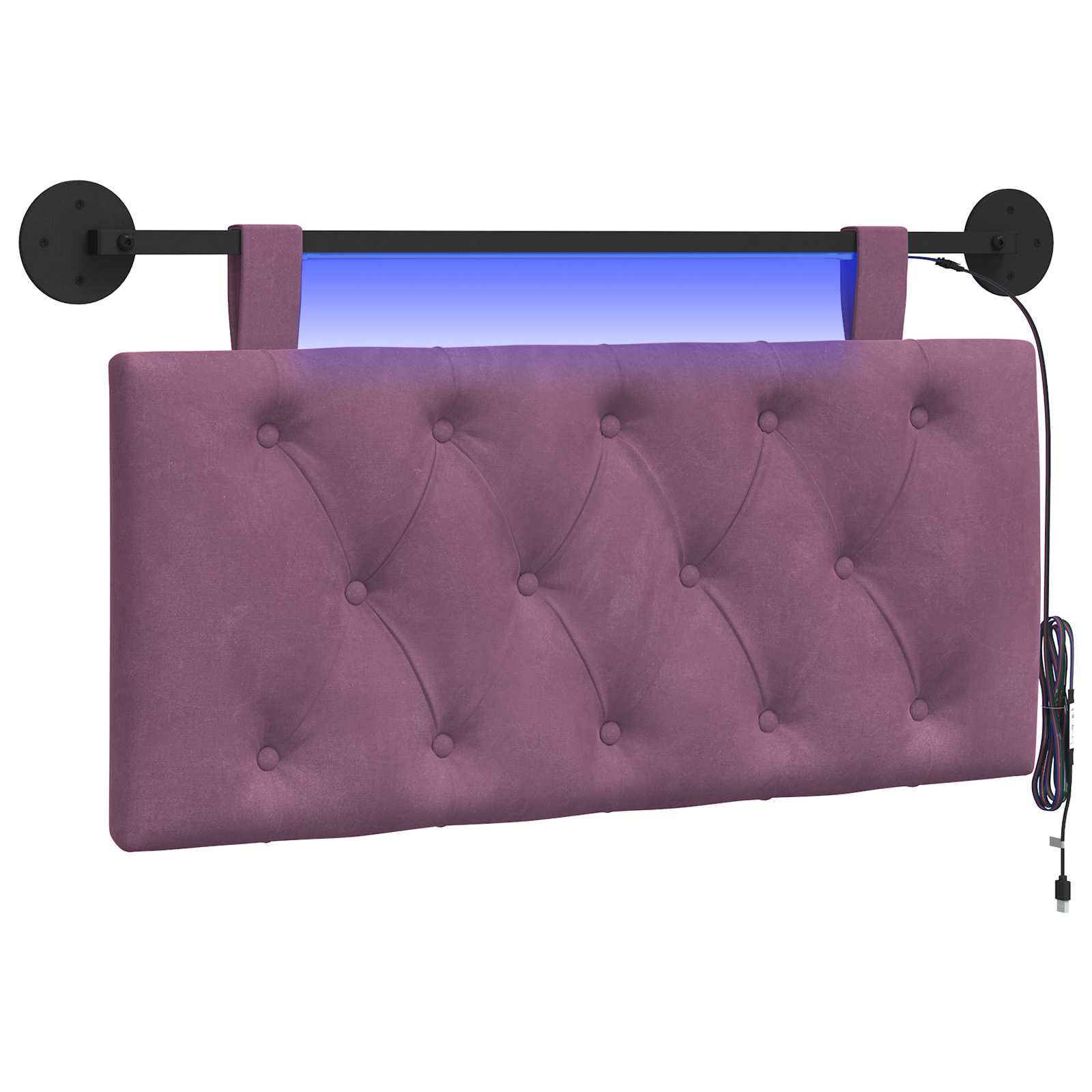 vidaXL Cabecero colgante Terciopelo 90 x 55 x 7 cm Multicolor