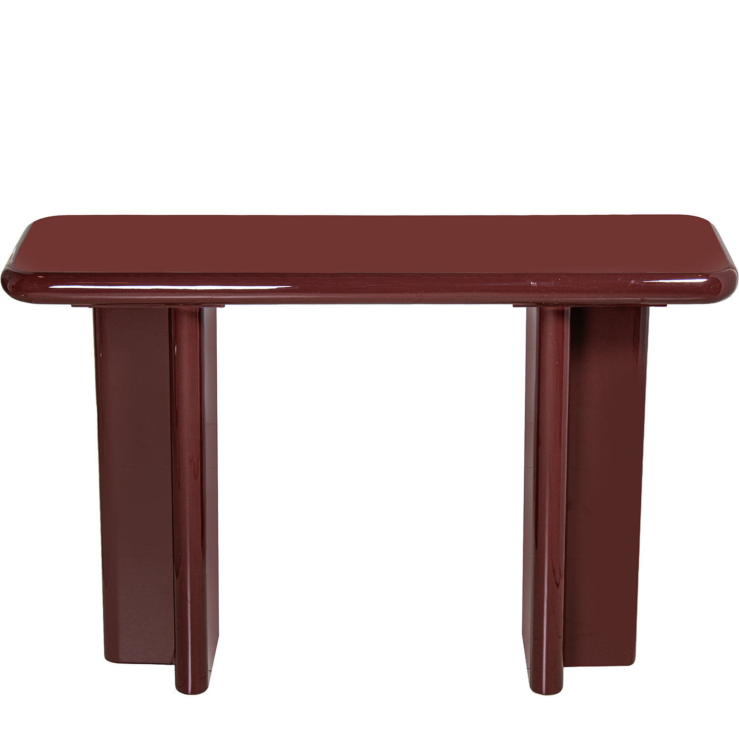 Mesa entrada madera dm rojo oscuro lacado y 91236, medidas 120x35x80, 5 cm Fijalo