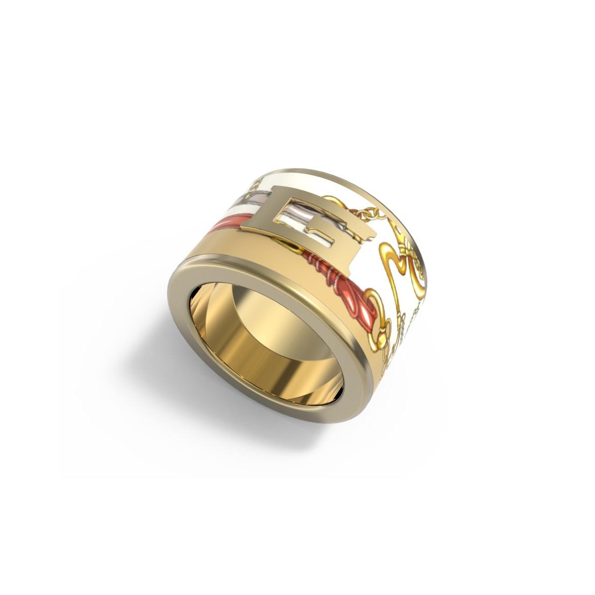 Guess Anillo Mujer Foulard De Acero Dorado Talla Europea 54 Talla España  Jubr02131jwygbr54