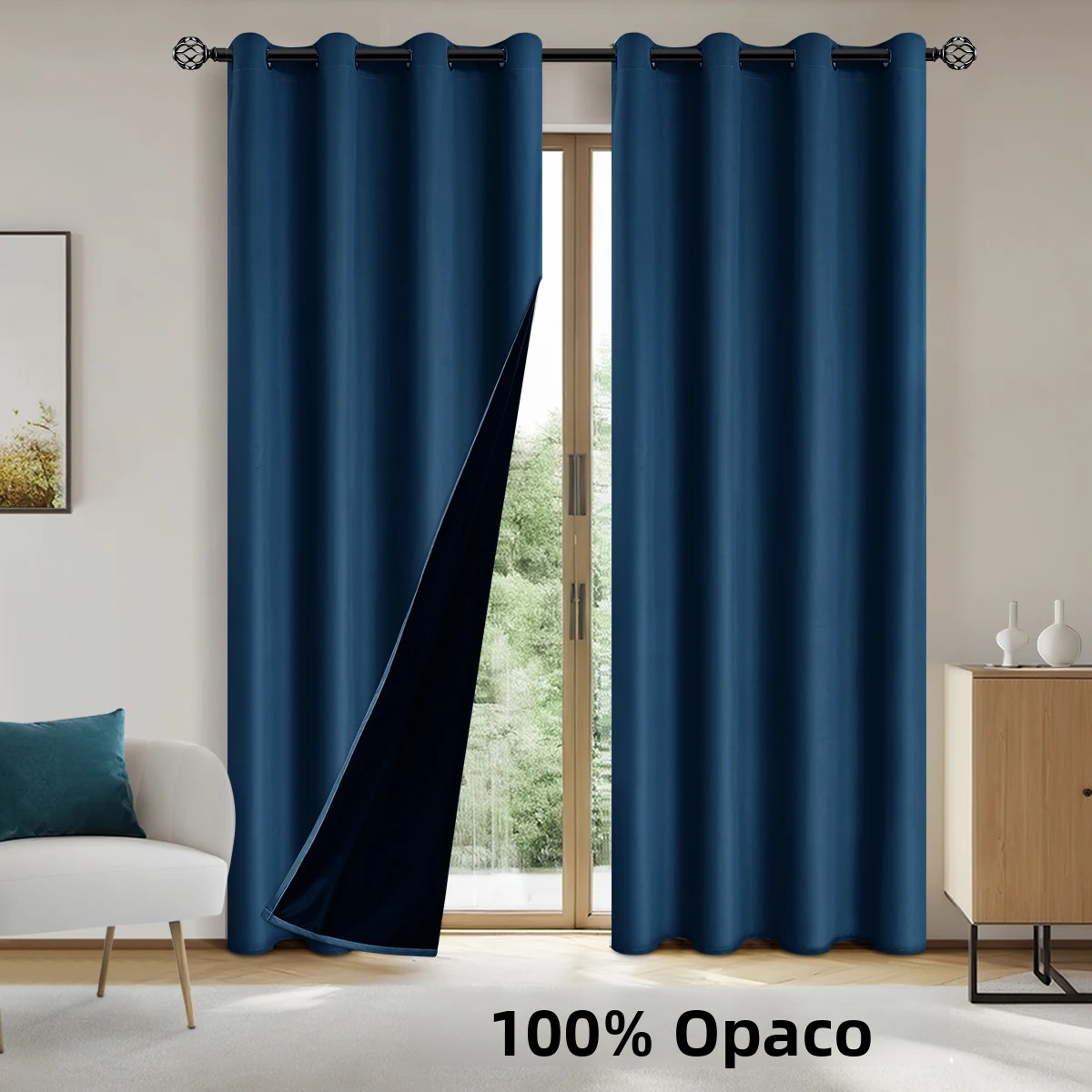 MOV Cortinas De Blackout 100% En Color Sólido Para Protección Solar Y Aislamiento Total Para Dormitorio Y Sala De Estar