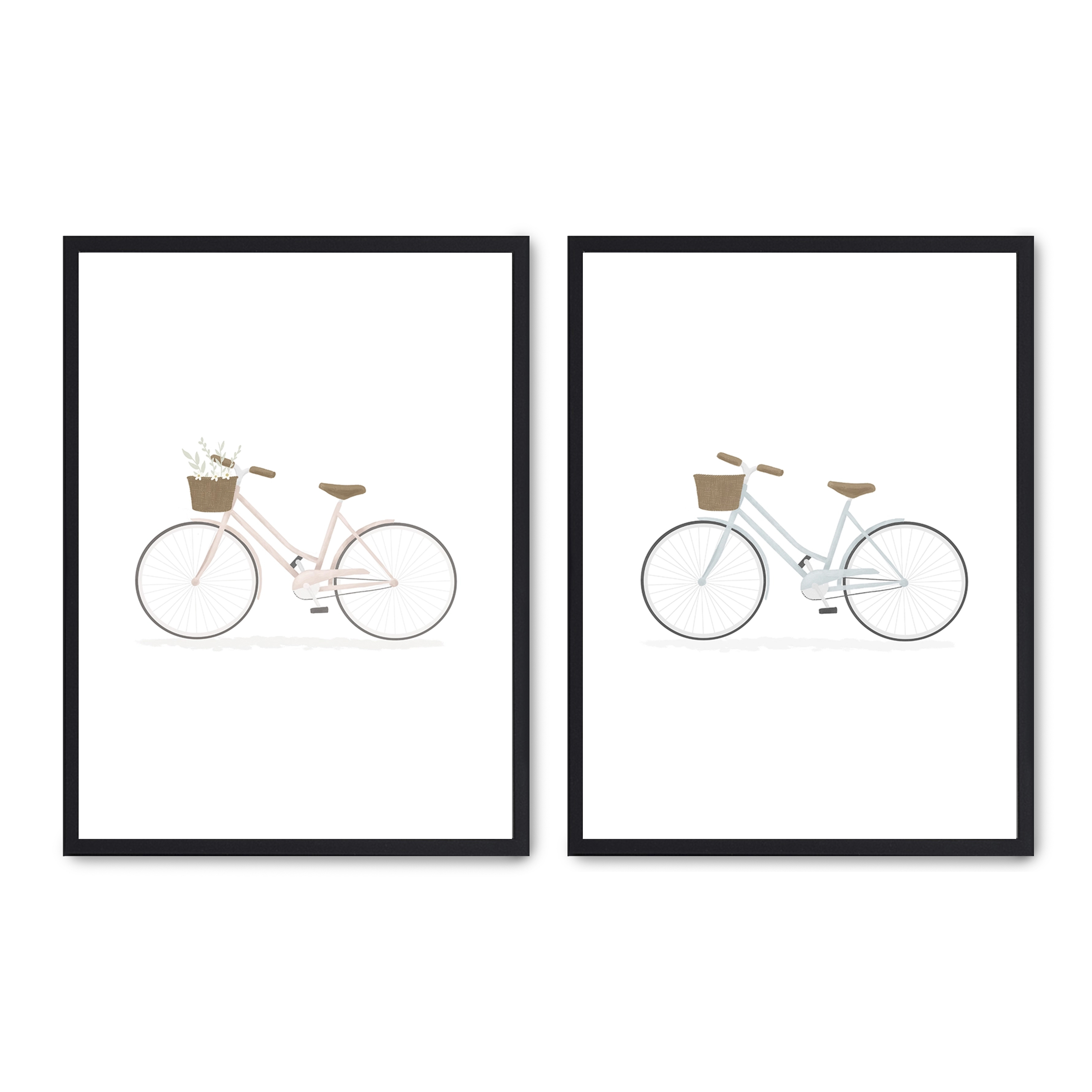 Set compuesto por dos cuadros con marco negro 30x40cm, Póster impreso en papel de calidad premium de 180gr, montado en marco de madera MDF con acabado en color negro, SETS