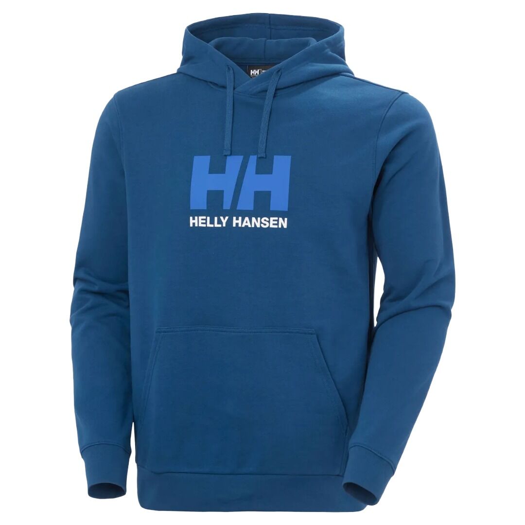 Sudadera Azul Marino Helly Hansen HH Logo Hoodie Dark Blue de Ajuste Flexible y Cómodo