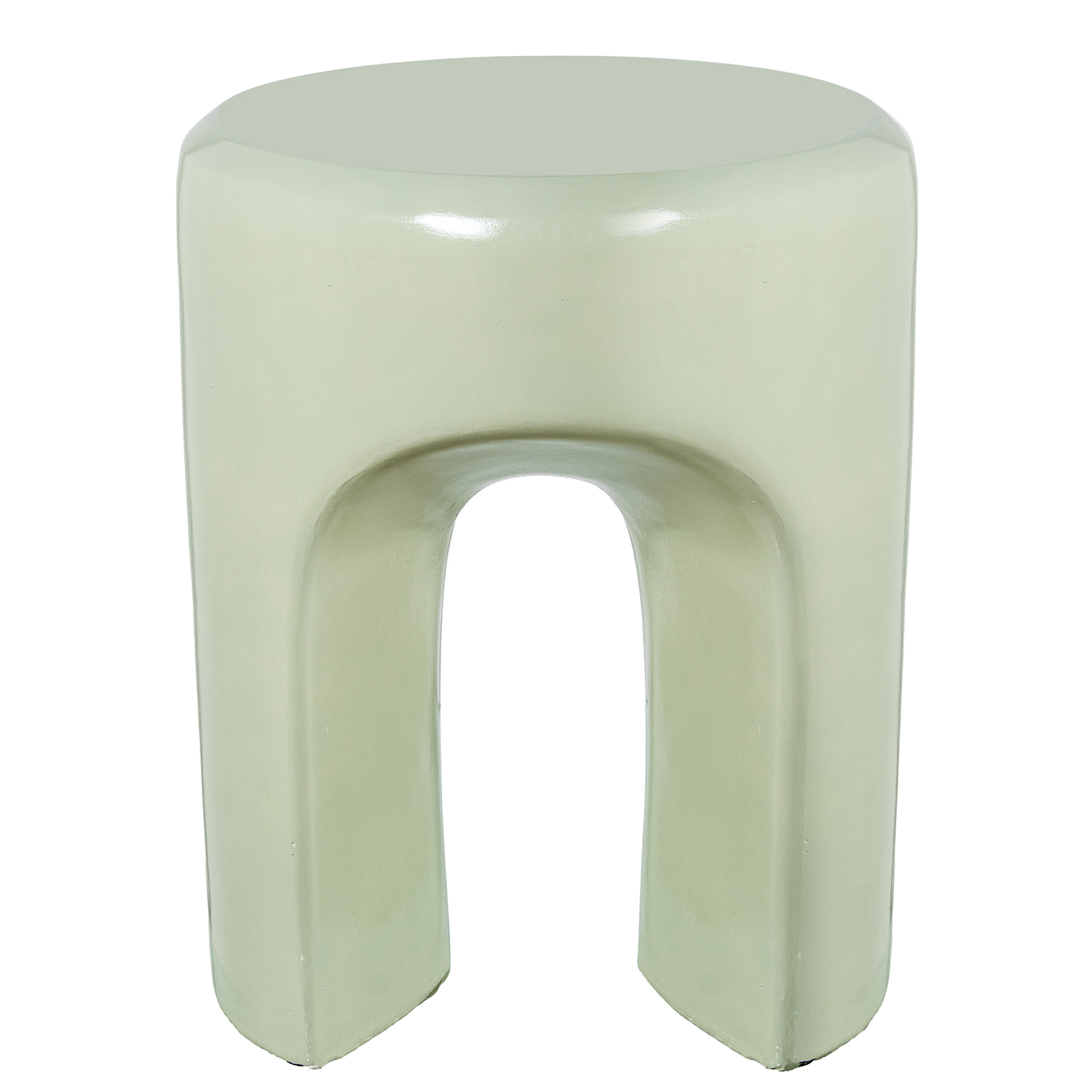 Mesa auxiliar fibra de vidrio verde brillo, material otros, medidas 35x35x43 cm Fijalo