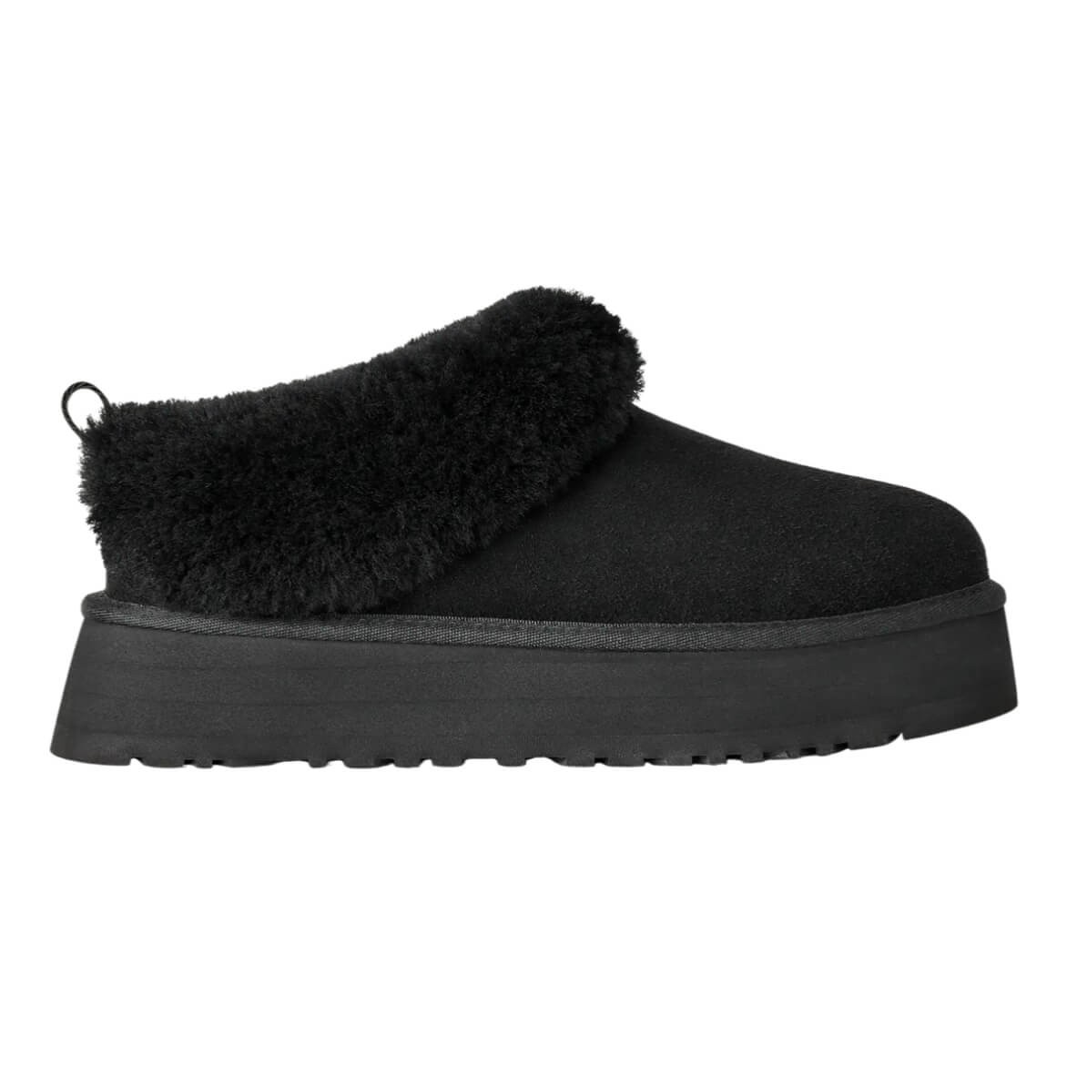Zuecos Con Plataforma Tazzelle Negros Con Borreguito De Ugg