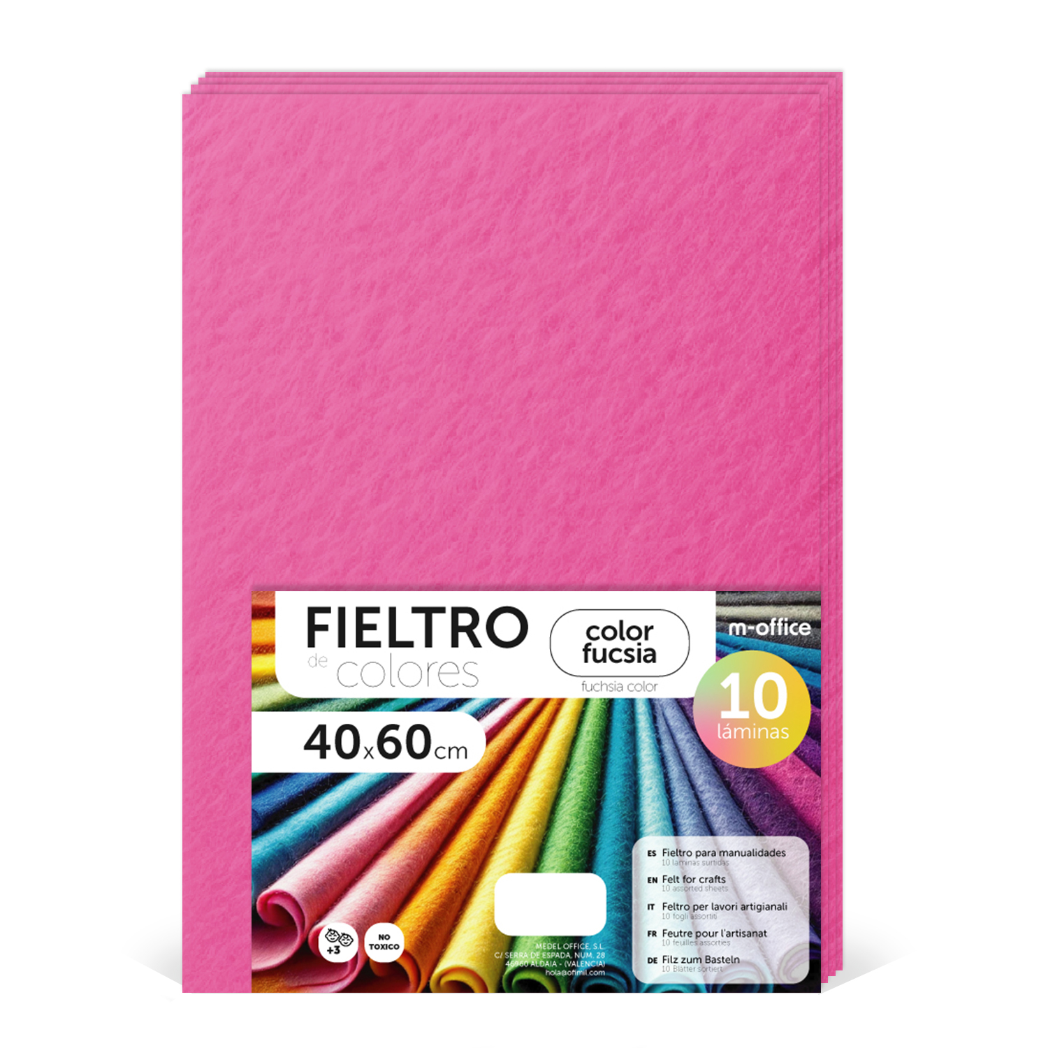Fieltro para Manualidades, Fieltro de Colores, Suave y Flexible, Material para Costura, Telas Patchwork, Ideal para proyectos DIY, artesanía o decoración, Tamaños Variables - m-office Distintos Colores