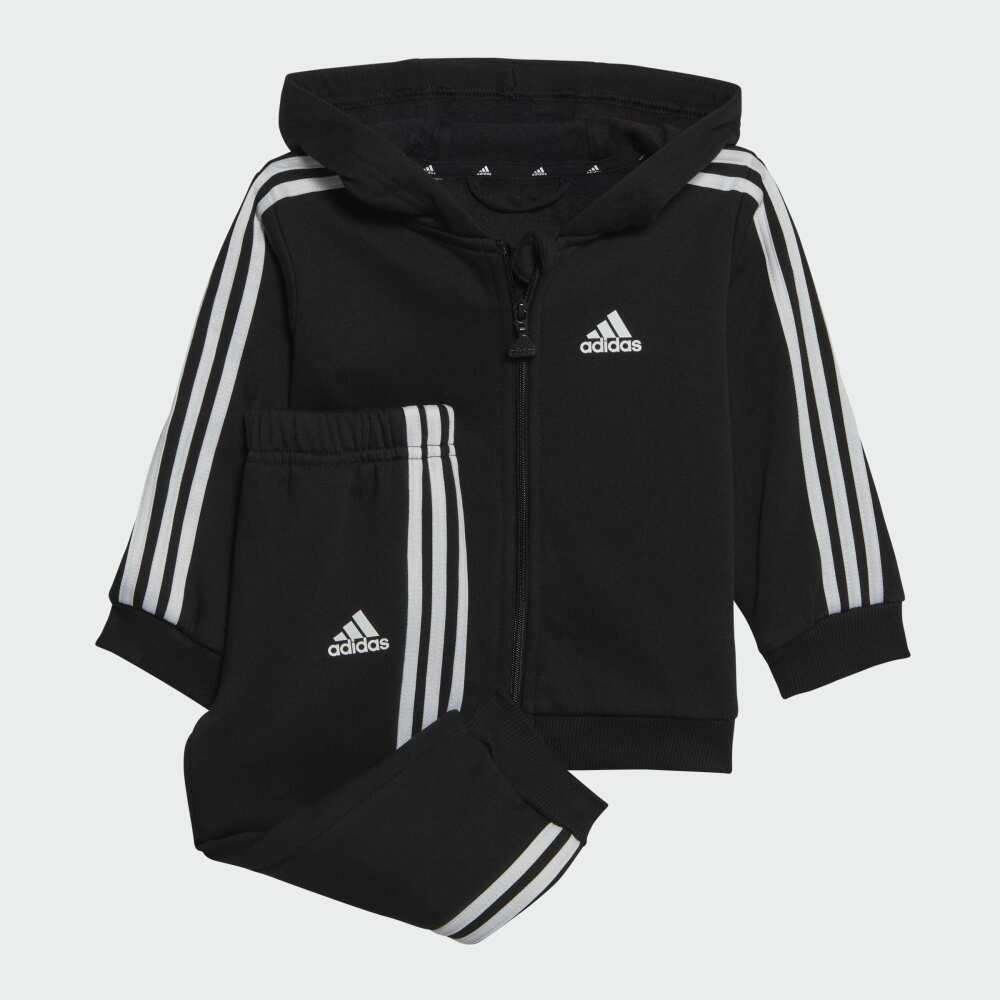 Conjunto ADIDAS-I 3S FZ FL JOG-HR5866-NEGRO-KIDS/BEBÉ