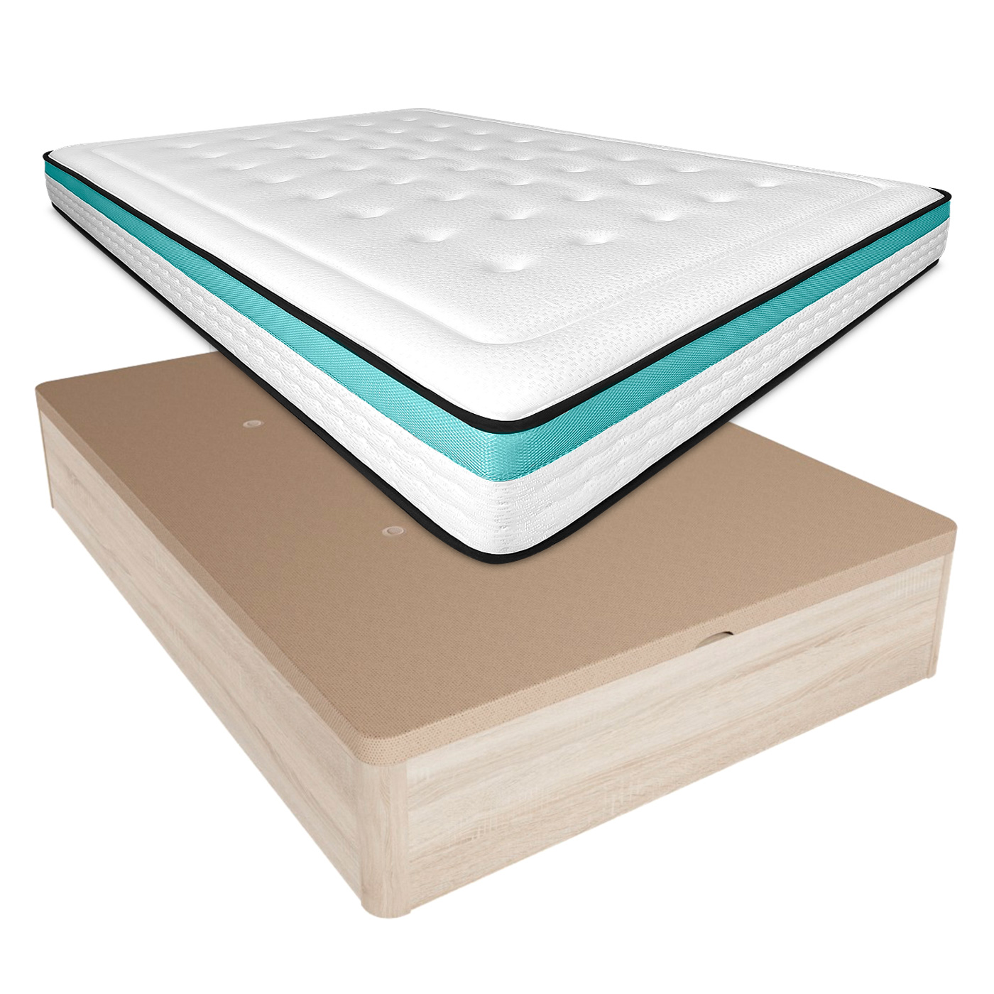 Duérmete Online - Pack Canapé Articulado - Colchón Viscoelástico con muelles ensacados Bio Max - 24cm de Grosor - Alta calidad