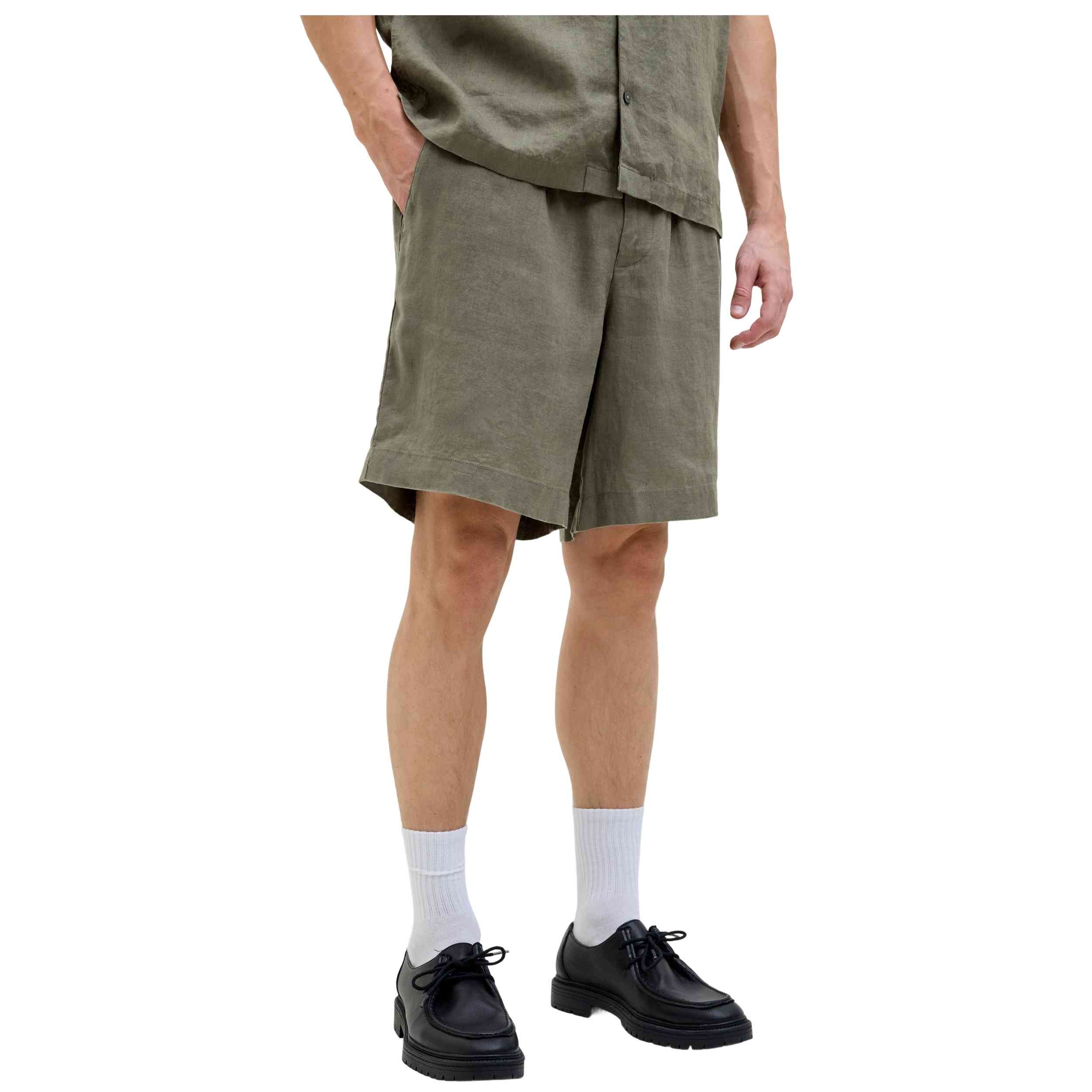 Short Jack & Jones modelo Jpstbill Lawrence Linen Shorts en color Verde