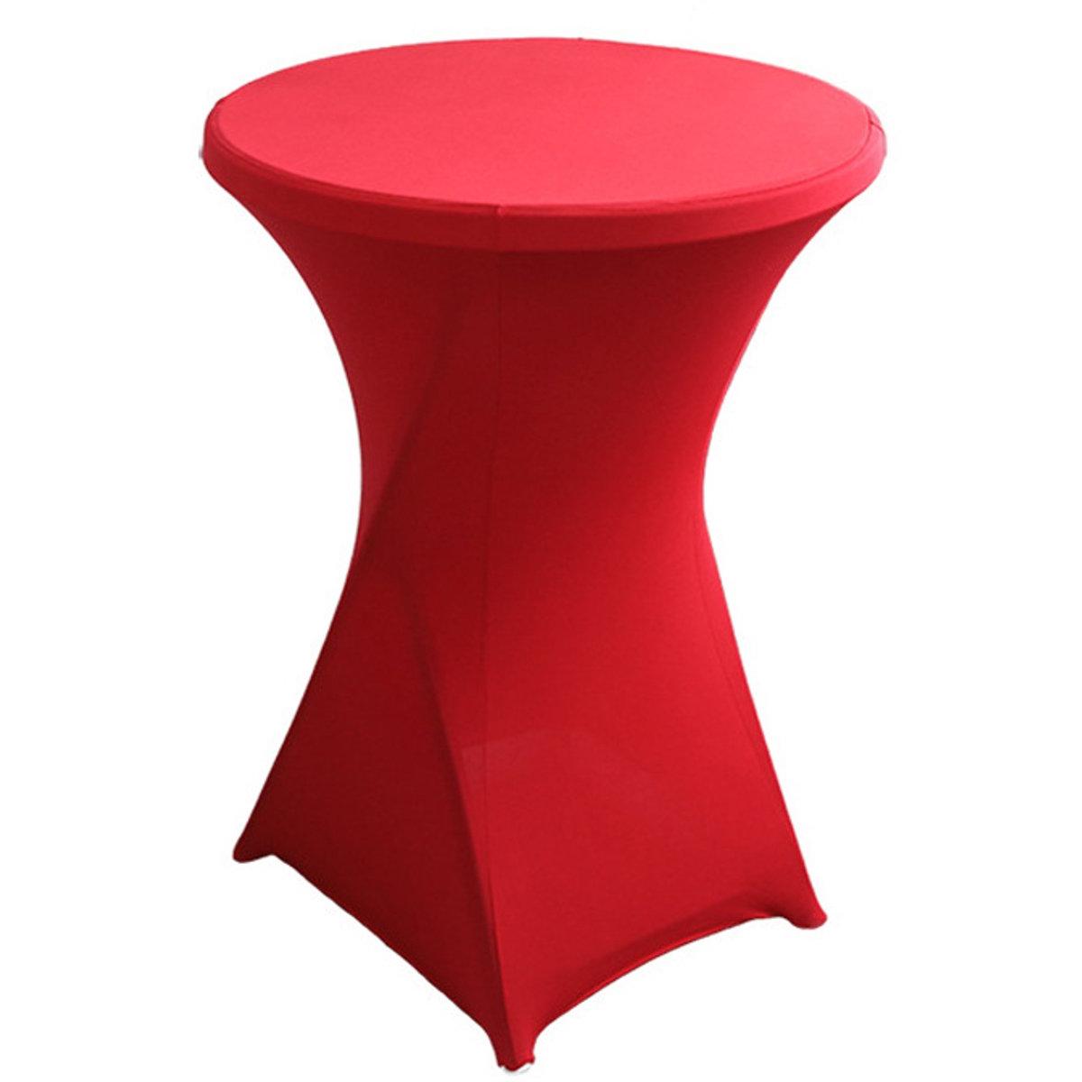Set van 2 staande eethoezen, diameter 80-85 cm, uitschuifbaar tafelkleed, hoog rond tafelkleed voor restaurants, bars, cocktails, bruiloftsbankettafels (80 x 110 cm),rood
