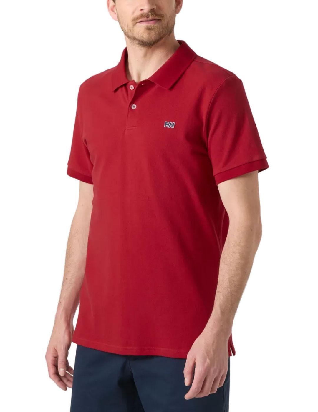 Polo Helly Hansen Hudson rojo manga corta para hombre
