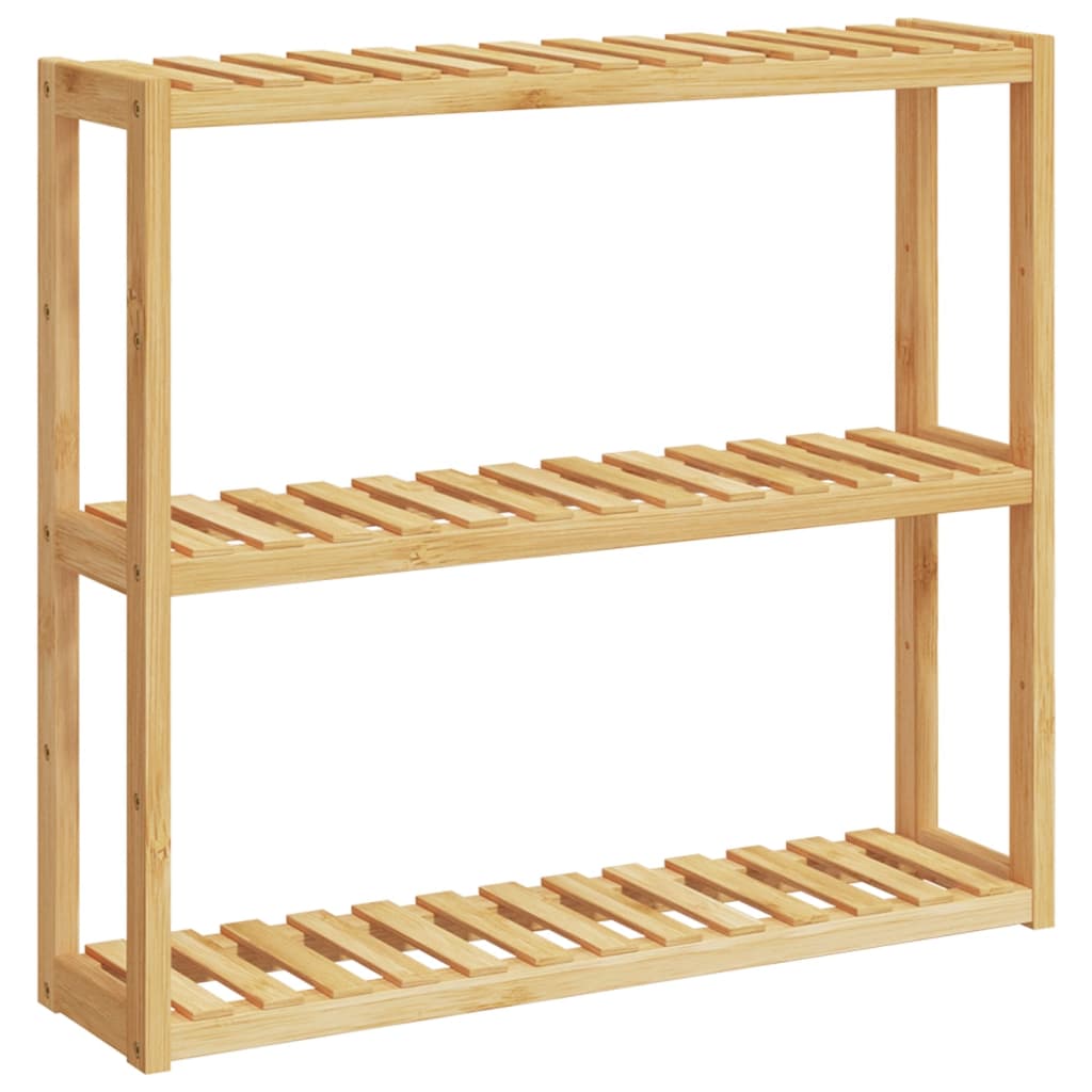 vidaXL Estantería de pared para baño de 3 niveles bambú 60x15x54 cm
