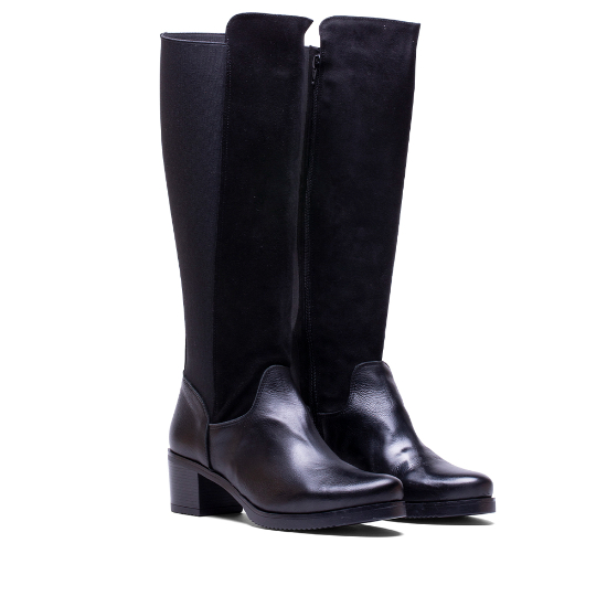 Elodie Bota Elástica 224 - Tacón 55CM - Piel - Plataforma 10CM
