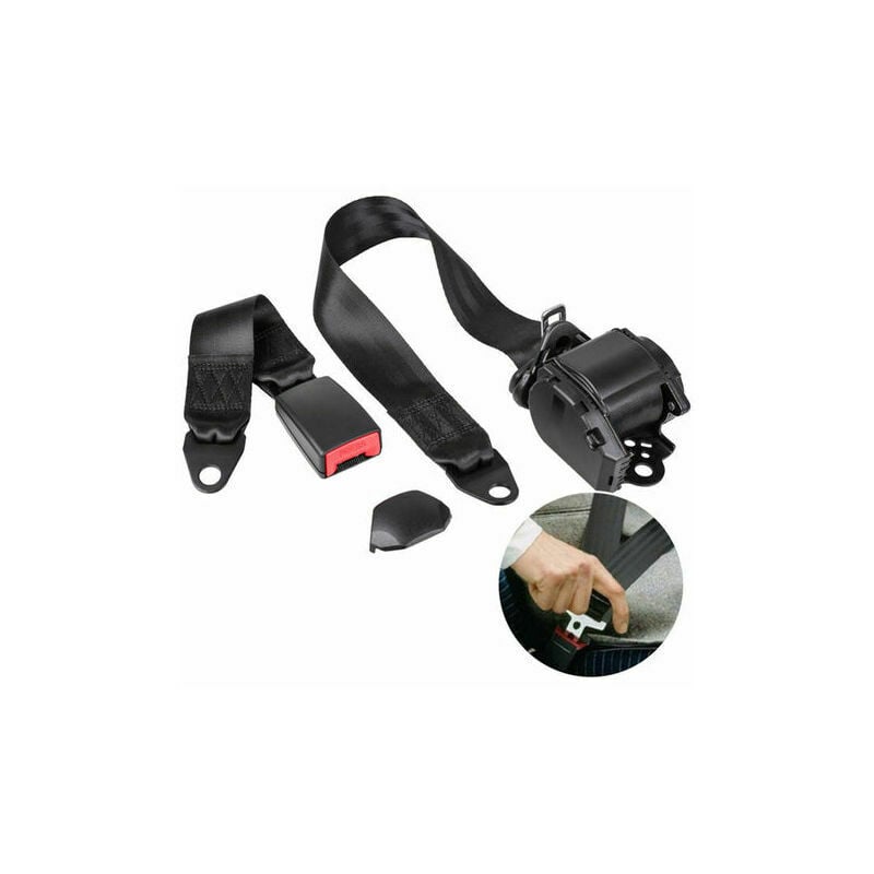 Om Home Cinturón de seguridad ajustable de 3 puntos, cinturón de seguridad Universal para coche, cinturón de seguridad telescópico automático para Go Kart Club, carrito de Golf, vehículo y camión
