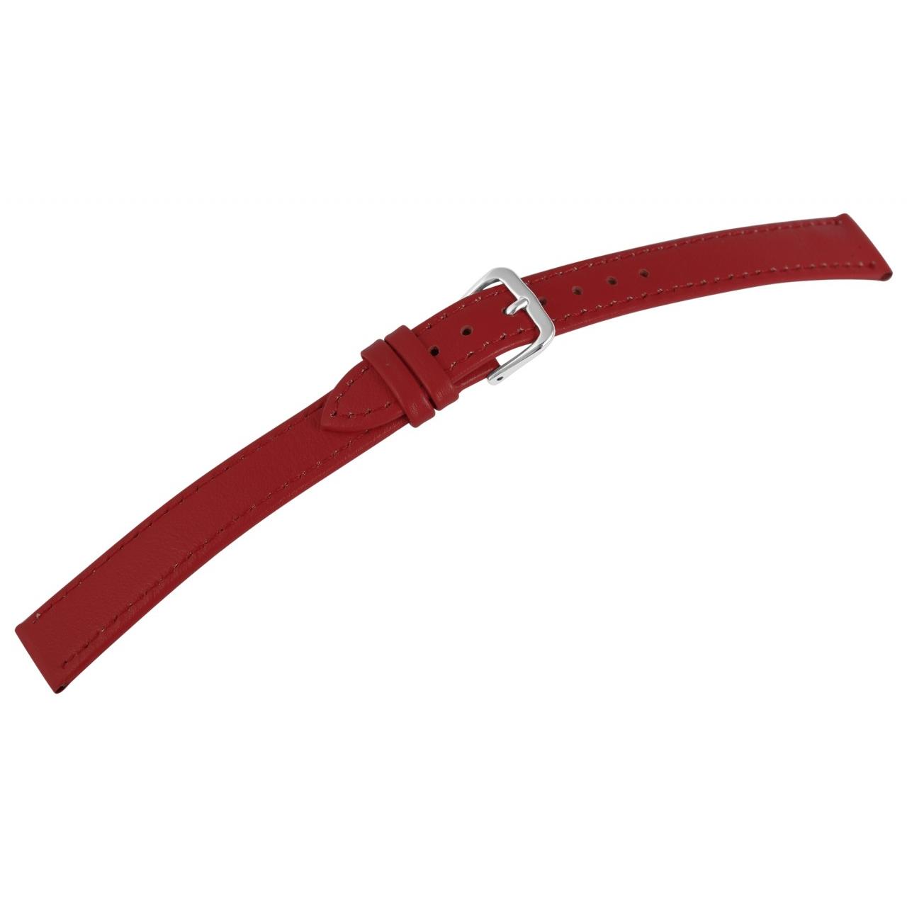 Mestre Artesão® Bracelete de Reloj Vermelha em Couro Genuíno - 18mm - 0428