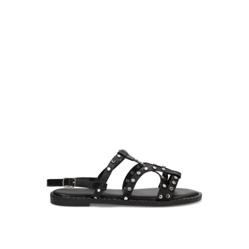 Sandalia Soraia - Mujer - Suela Plana - Modelo Xzy-2a025 - Color Negro