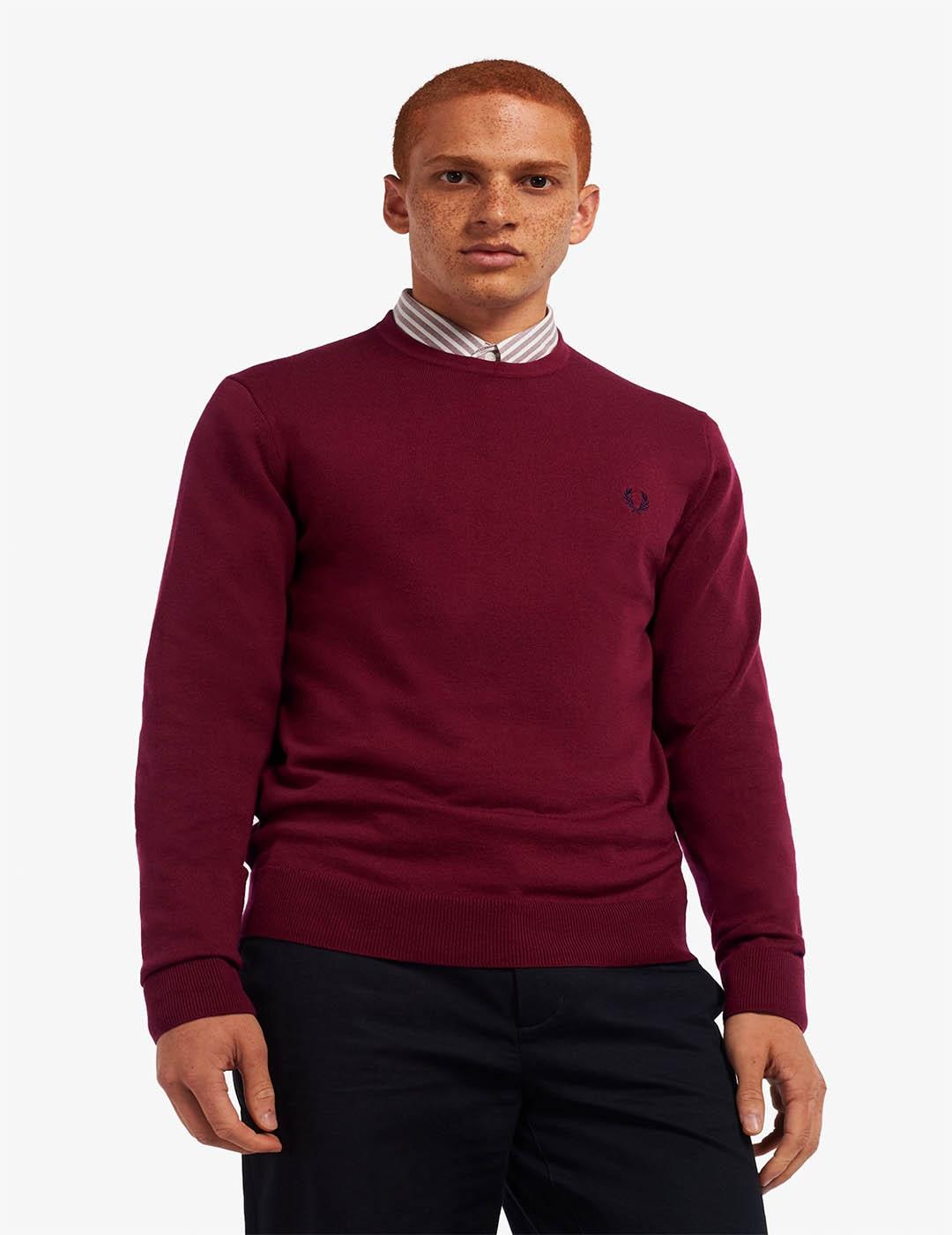 Jersey Fred Perry de Lana y Algodón con Cuello Redondo