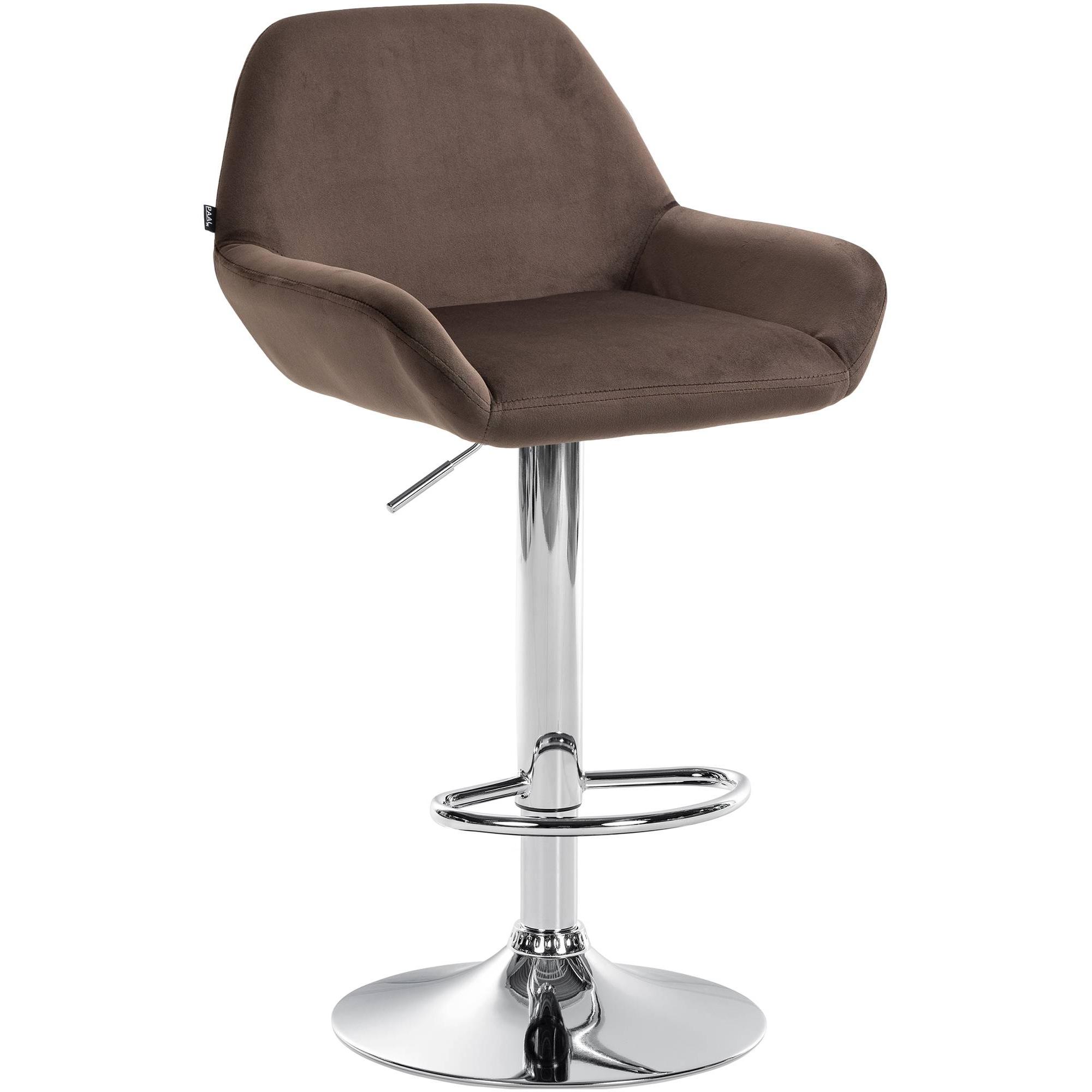 Taburete de cocina Braga en terciopelo Marrn,Cromado