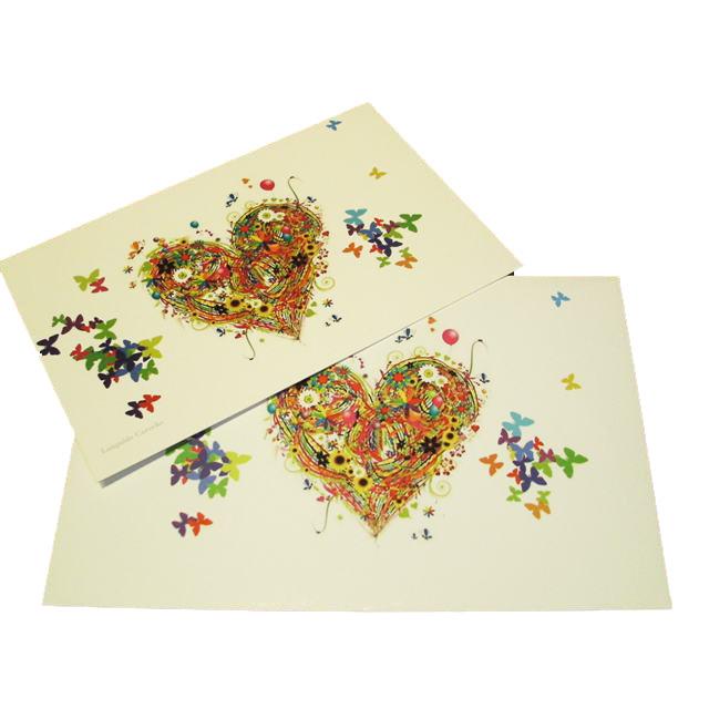 Tarjeta De Felicitación Corazon Y Mariposas