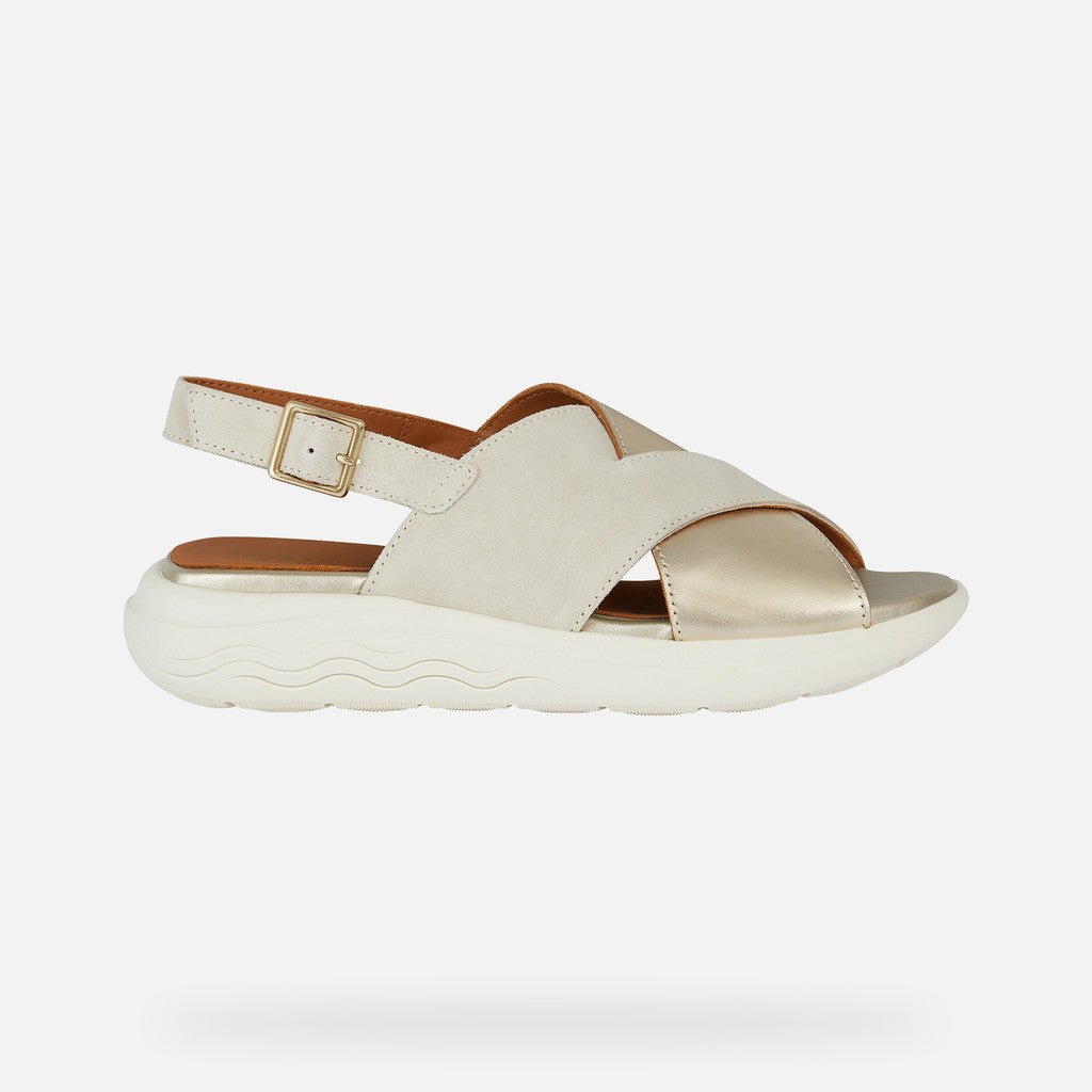Geox mujer sandalias D spherica EC5 C sue met lea D45SVC 022CF C5V2L arena oro