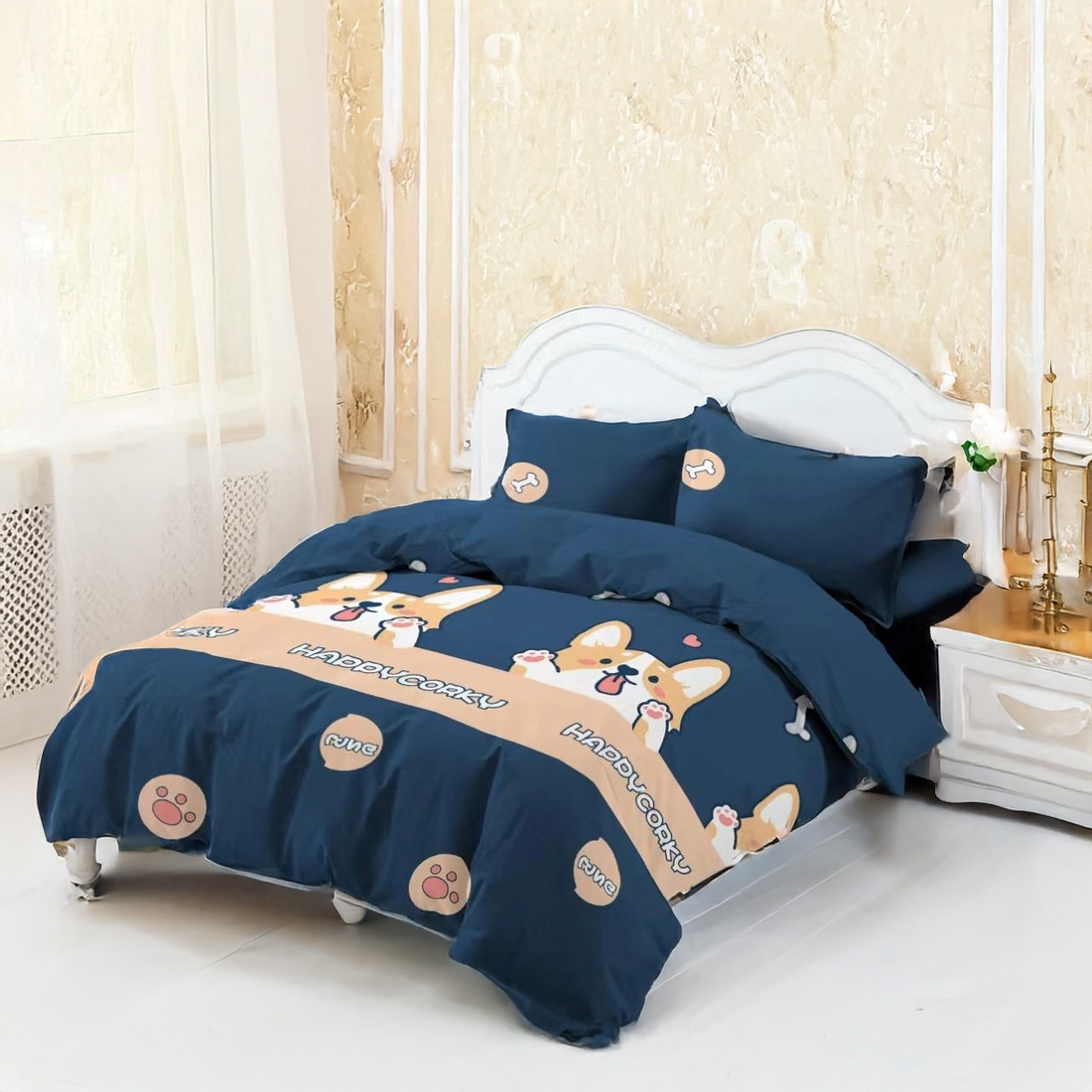 Panda Home Juego Funda Nórdico Cama para cama 90, 105,135,150,180cm para edredón 3 o 4 Pieza,Poliéster 100% Microfibrar, Funda nórtica sábana Bajera con Funda de Almohada