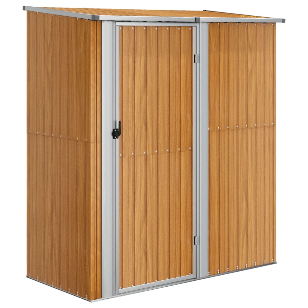 vidaXL Caseta de jardín 180,5x97x209,5 cm acero galvanizado aspecto madera