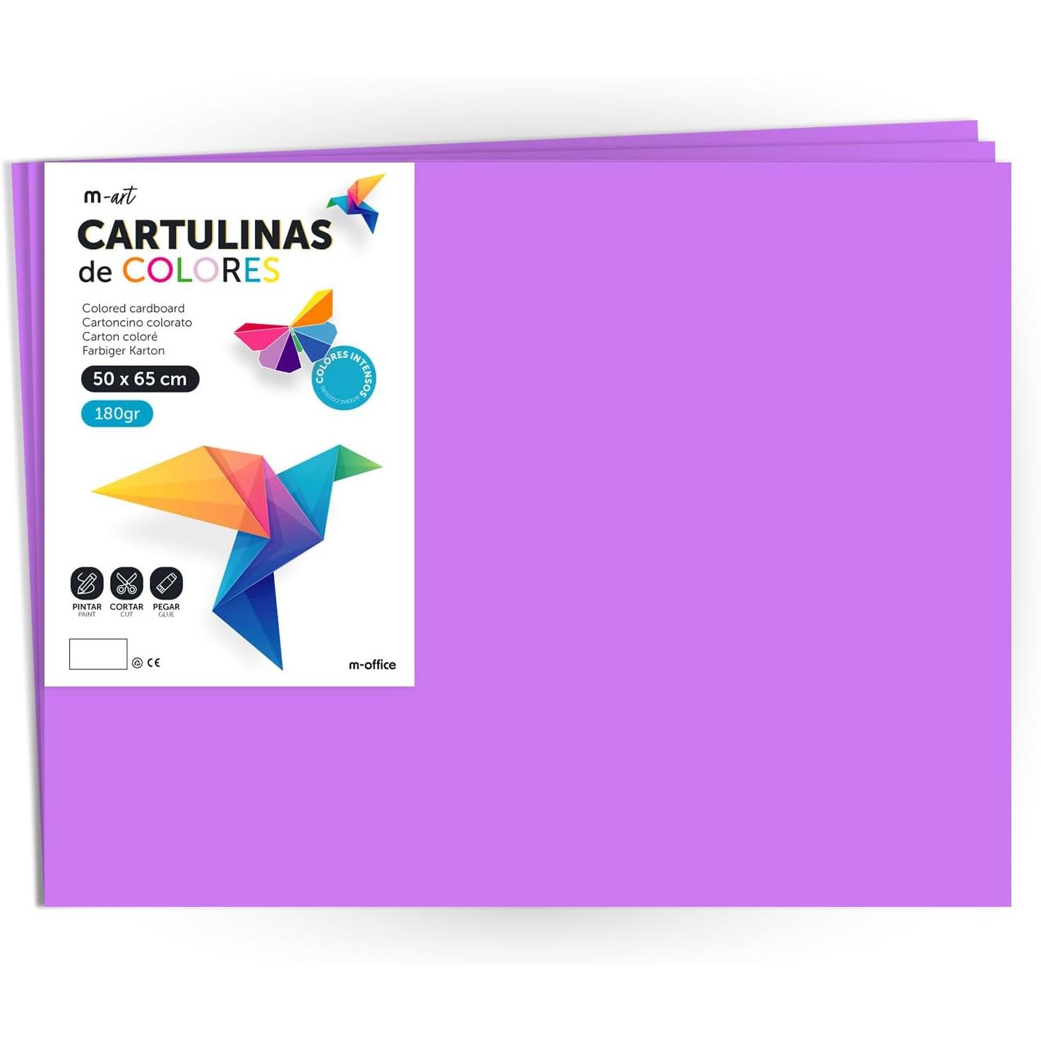 m-office Cartulina Colores Intensos 50x65cm 180gr para Manualidades
