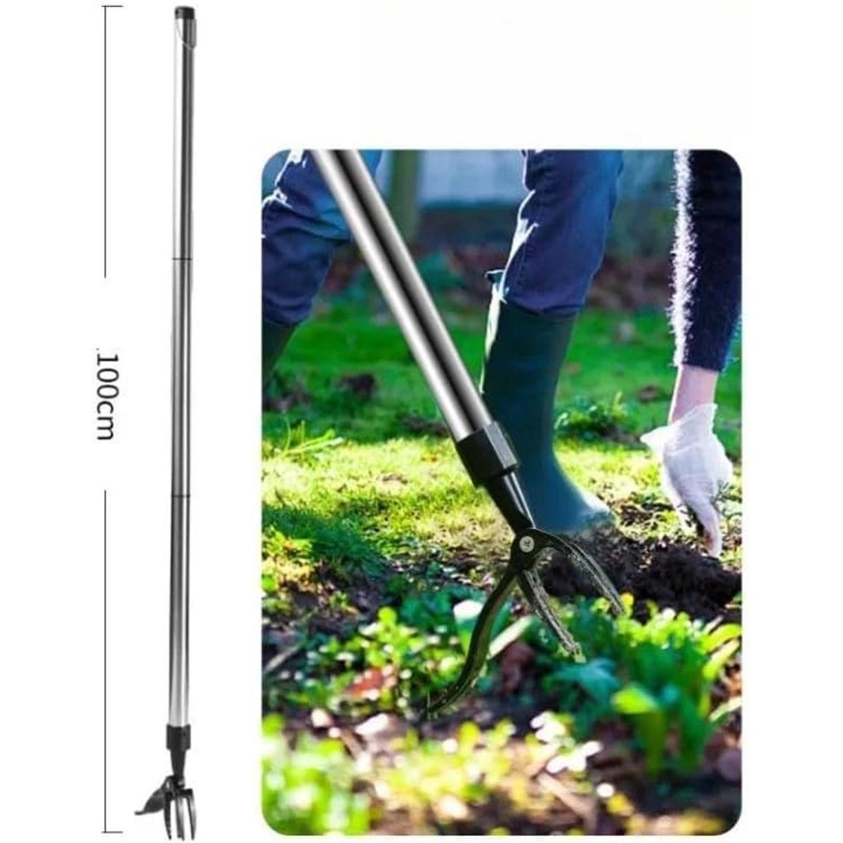 Extractor de malas hierbas - Extractor de malas hierbas de pie con mango - Aluminio - Herramienta de jardín de pie - Desmontable - Extractor y pinza manual de malas hierbas - No requiere agacharse para extraerlas - Regalos para jardineros - Para jardines