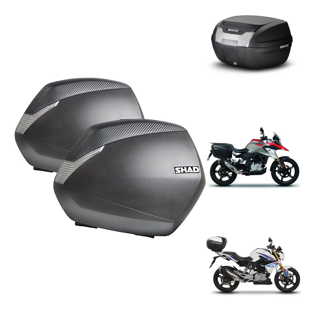 Baul Trasero + Maletas Laterales + Herraje 3P + Herraje Montaje Sh36 Sh 36 Sh40 Sh 40 2011 KIT-247942