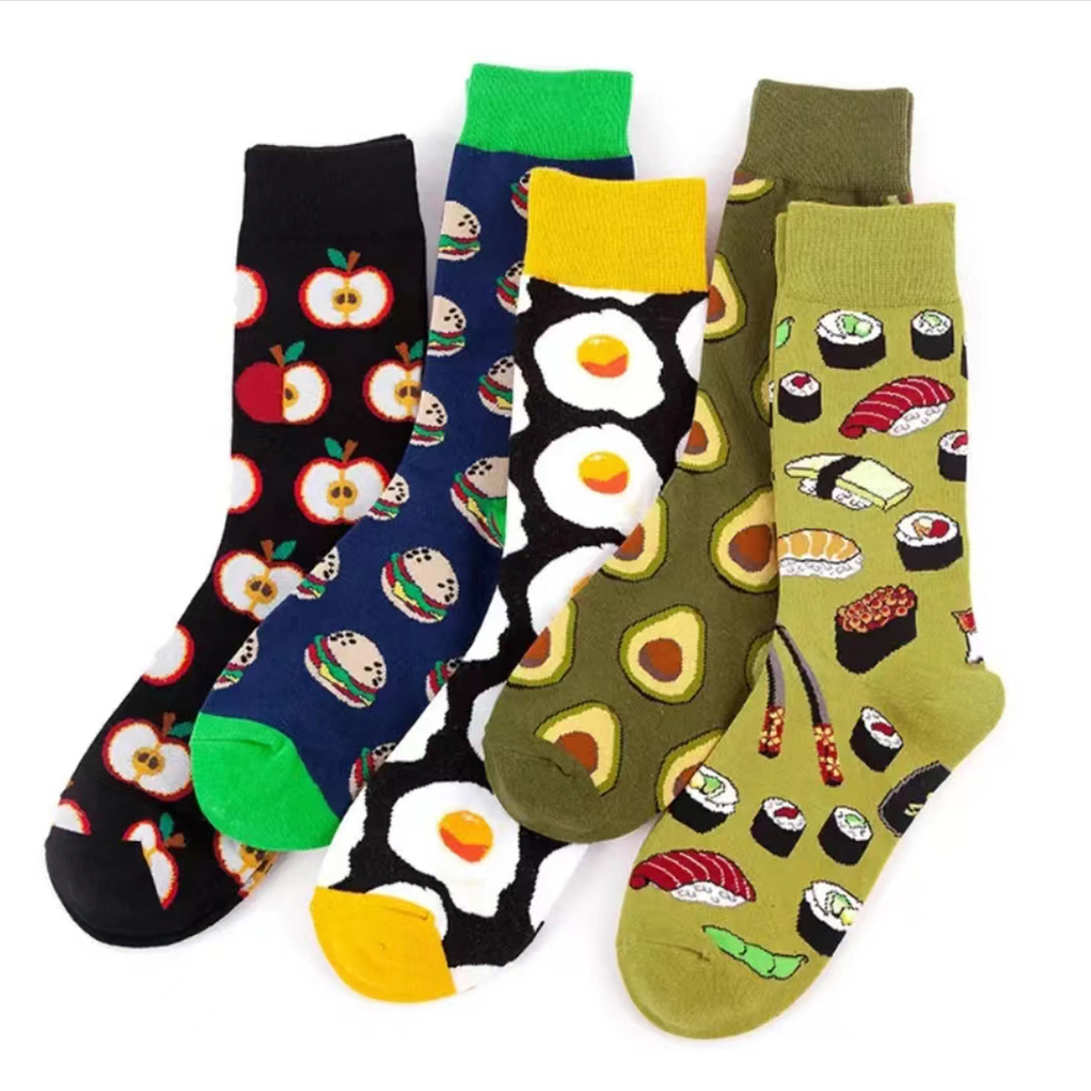 OmHom 5 Pares De Calcetines Deportivos Casuales Para Hombres Y Mujeres Con Dibujos Divertidos Alta Calidad Talla Alta Otoño Invierno