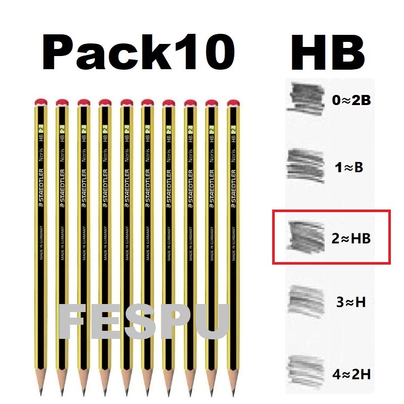 lápiz original Staedtler Noris 2B/B/HB/H/2H fespu shop