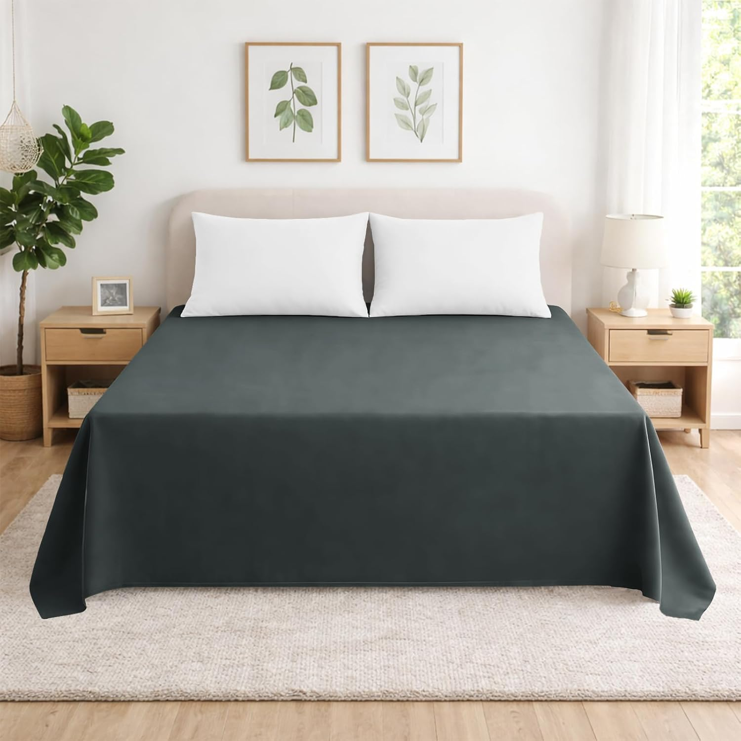 Sábana Plana, Sábana Encimera 100% Poliéster, Suave y Resistente, cama 90/105/135/150/160/180 cm
