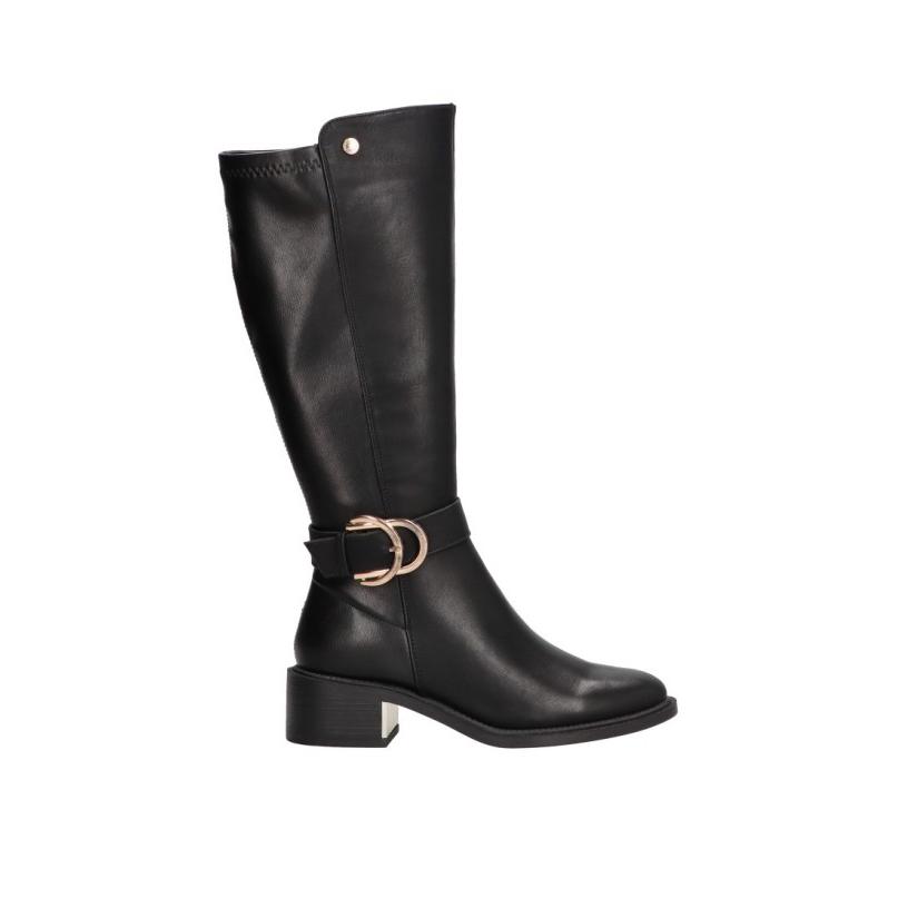 Bota Xti - Mujer - Suela Plana - Modelo 143100 - Color Negro