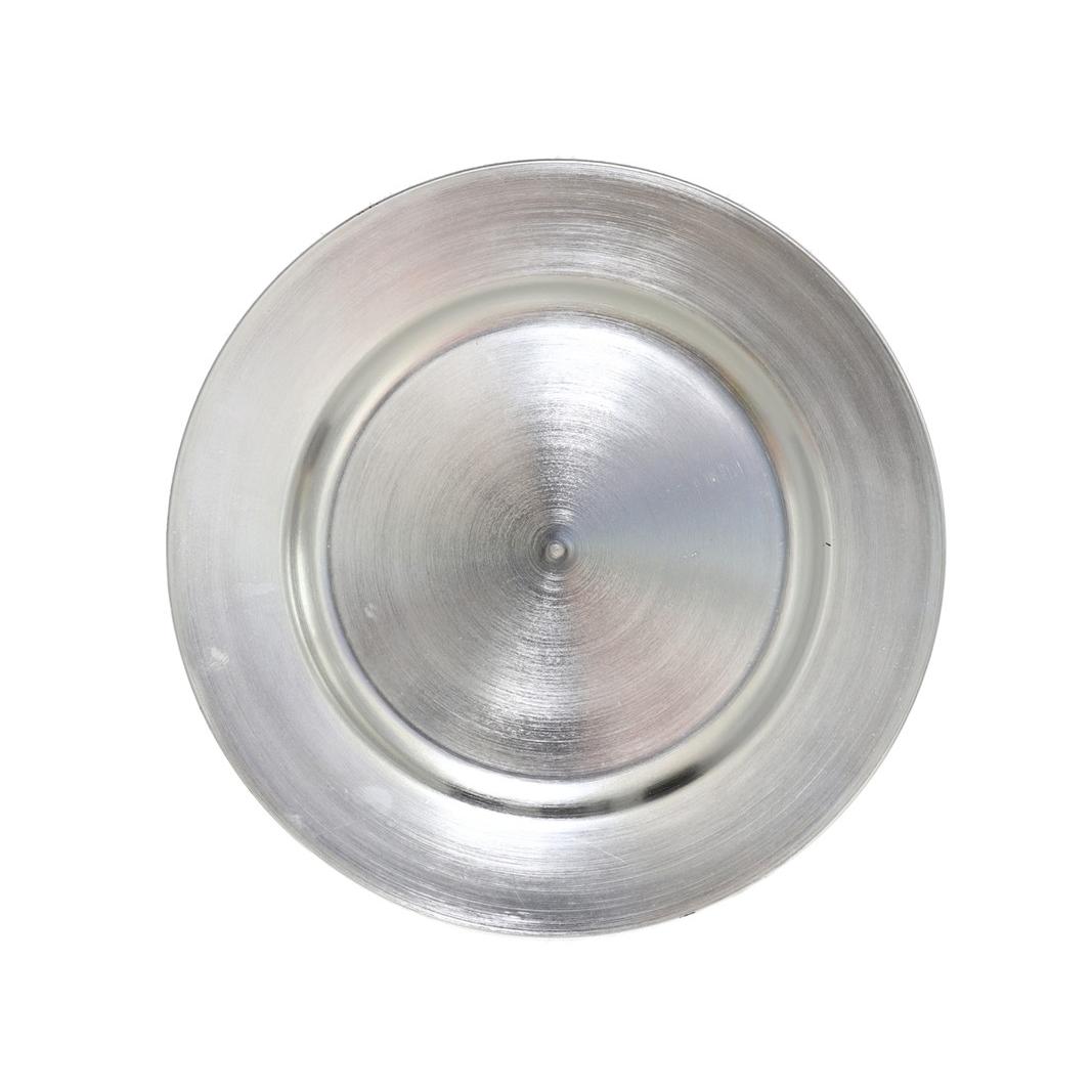 Gerimport Pack 4 bajo plato modelo Samak color plata 33 cm