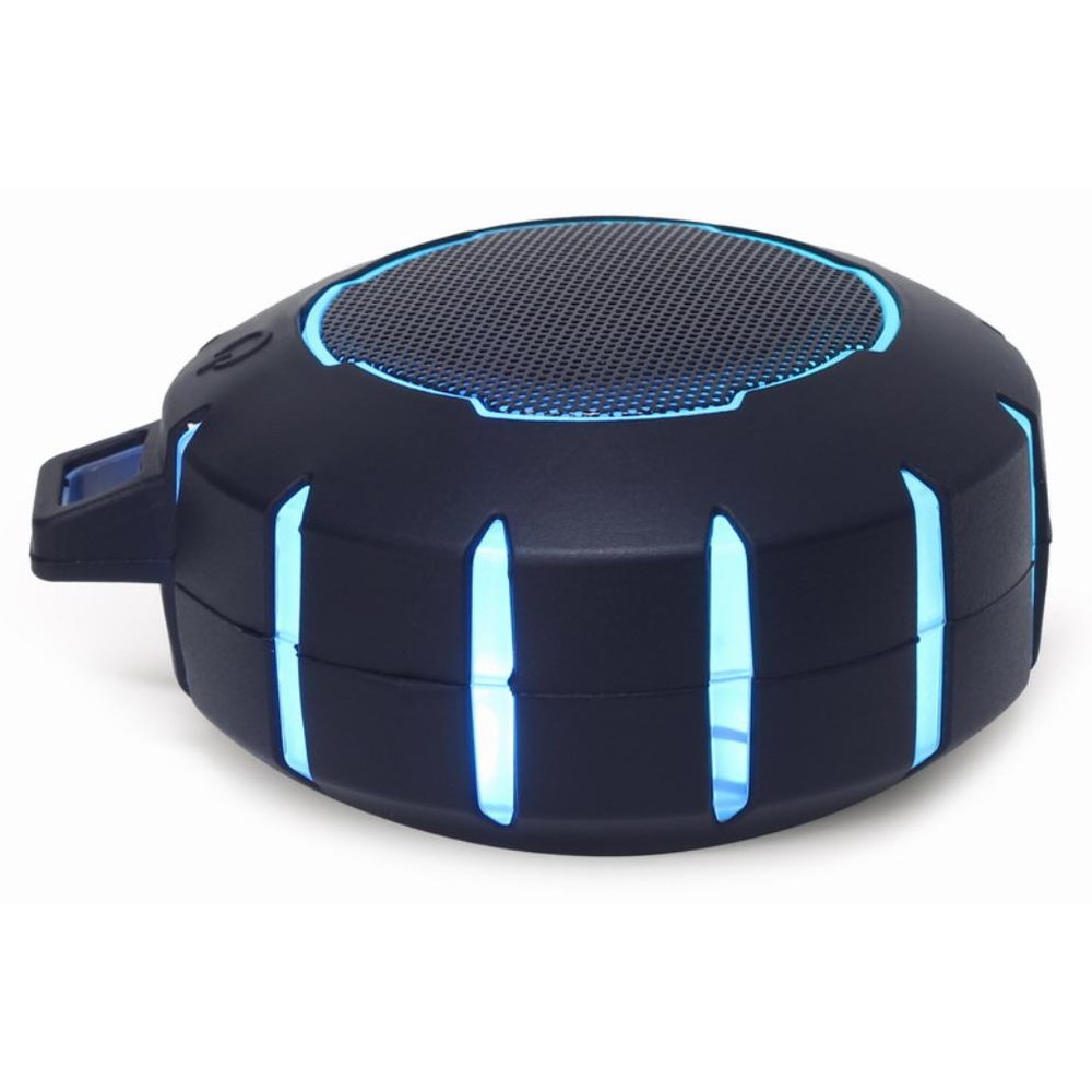 Gembird - Altavoz Bluetooth portátil SPK-BTOD-01 para exteriores con efecto LED de colores, batería recargable y alcance hasta 10 m, ideal para uso al aire libre y viajes