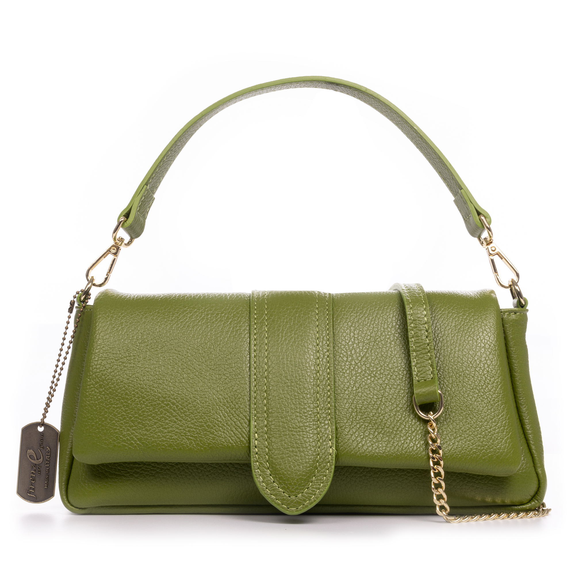 FIRENZE ARTEGIANI Ardesio bolso bandolera mujer. Piel auténtica Dollaro. Fabricado en Italia 30x7x14 Cm.