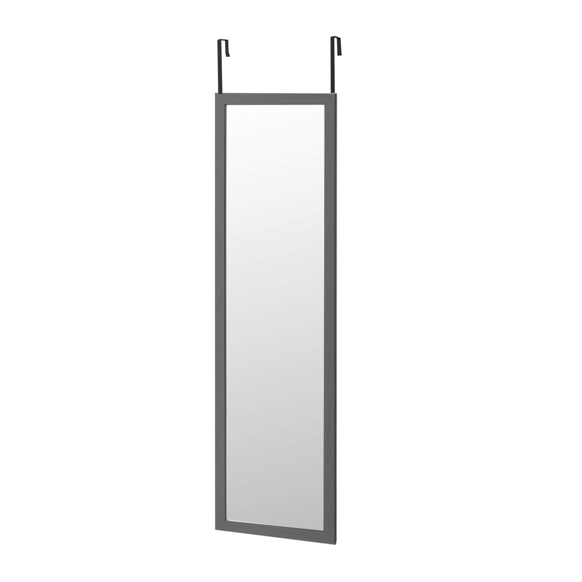 Espejo de Puerta Blanco 35x125 cm Nyana Home – Marco Madera MDF Ligero y Fácil de Colgar Estilo Nórdico Compatible 99% Puertas Visagras Superiores Incluidas