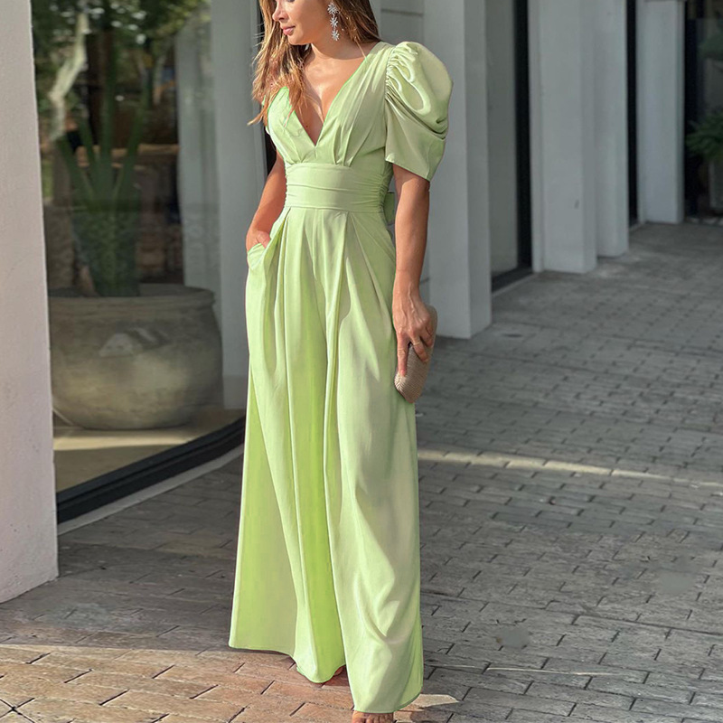 TK 2024 Verano Nueva Manga Short Mujeres Fashion Elegant Gran tamaño Wide Leg Jumpsuit 1