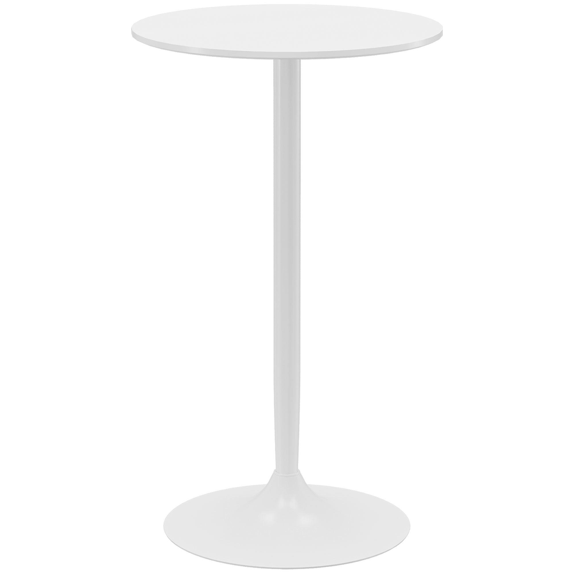 HOMCOM Mesa de Bar Redonda, Mesa de Comedor, Ø60x102 cm, con Encimera Laminada y Marco de Acero, para 2 Personas, Moderna, para Casa, Cocina, Negro