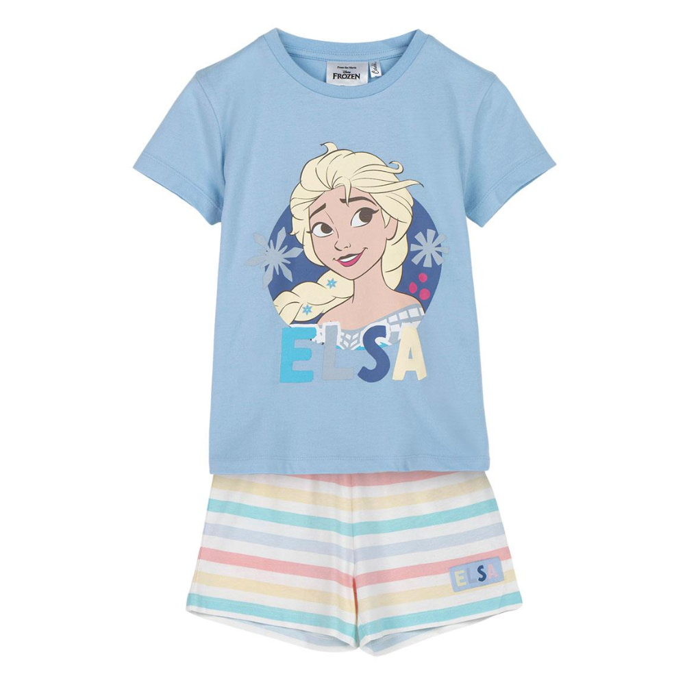 Disney Frozen Cerdá Pijama Manga Corta Azul y Blanco Niña 80718