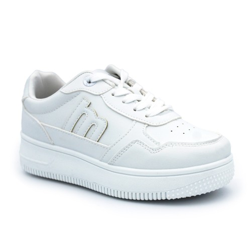 Zapatillas plataforma MUSTANG MTNG 48822 con cordones. En blanco y multicolor