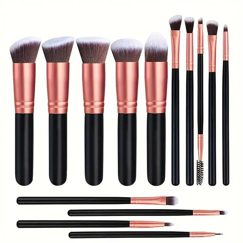 Nuevo Set De 14 Pinceles De Maquillaje Suaves Y Fluffy Para Base Rubor Polvo Sombra De Ojos Blending Herramientas De Belleza Para Mujer Regalo De Navidad