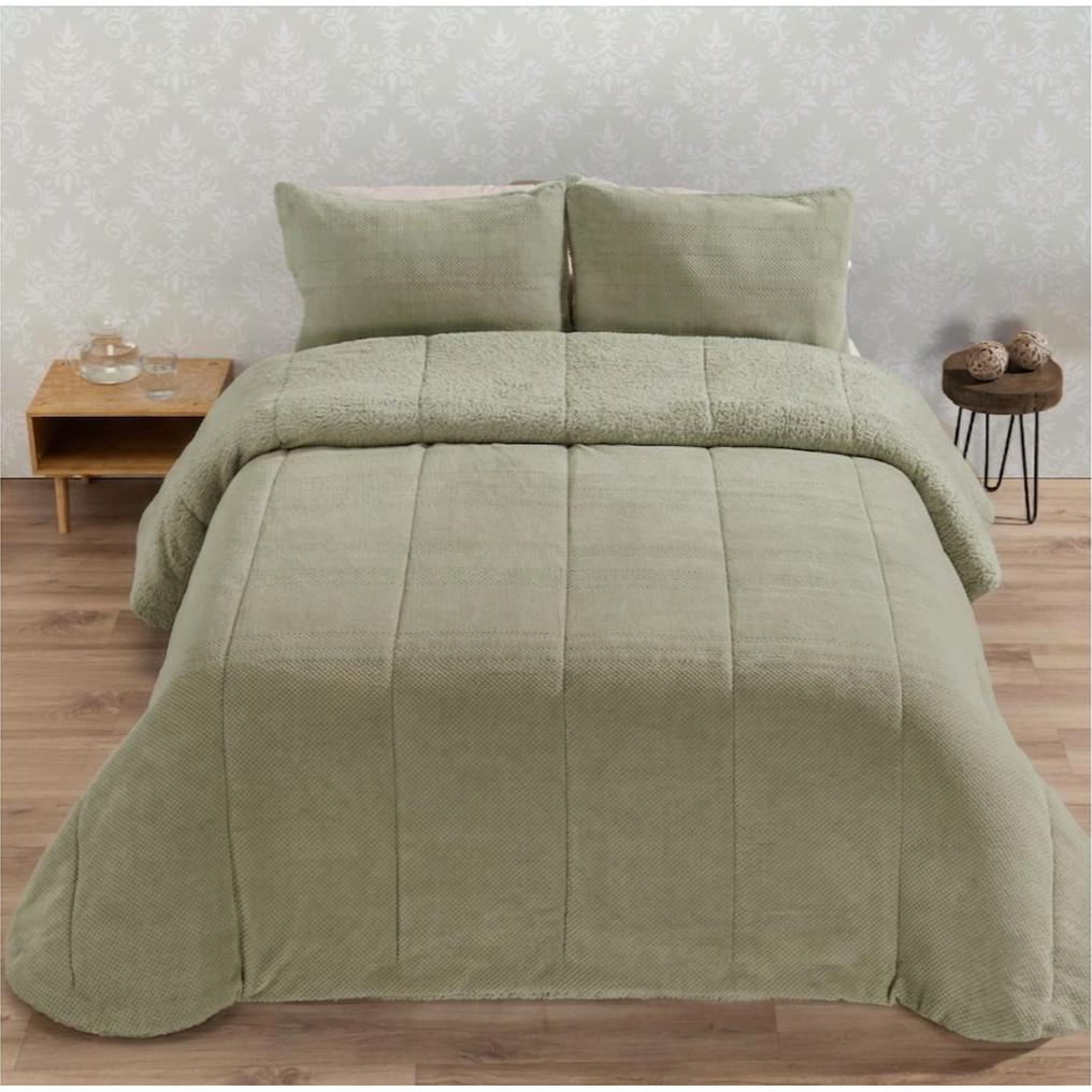 Edredón de Invierno Semiliso Manterol con Felpa Sherpa-Riso - Suave, Cálido y Estiloso para Dormitorio, Ideal para Frío ❄️