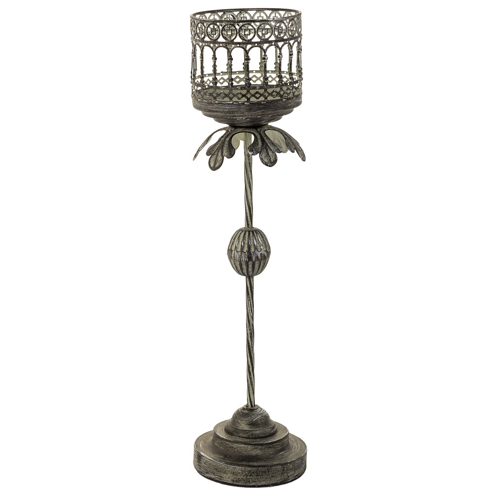 Wonderlust Deco - Portavelas de metal marrón 13x13x51.5 Marrón 13x13x51.5h cm